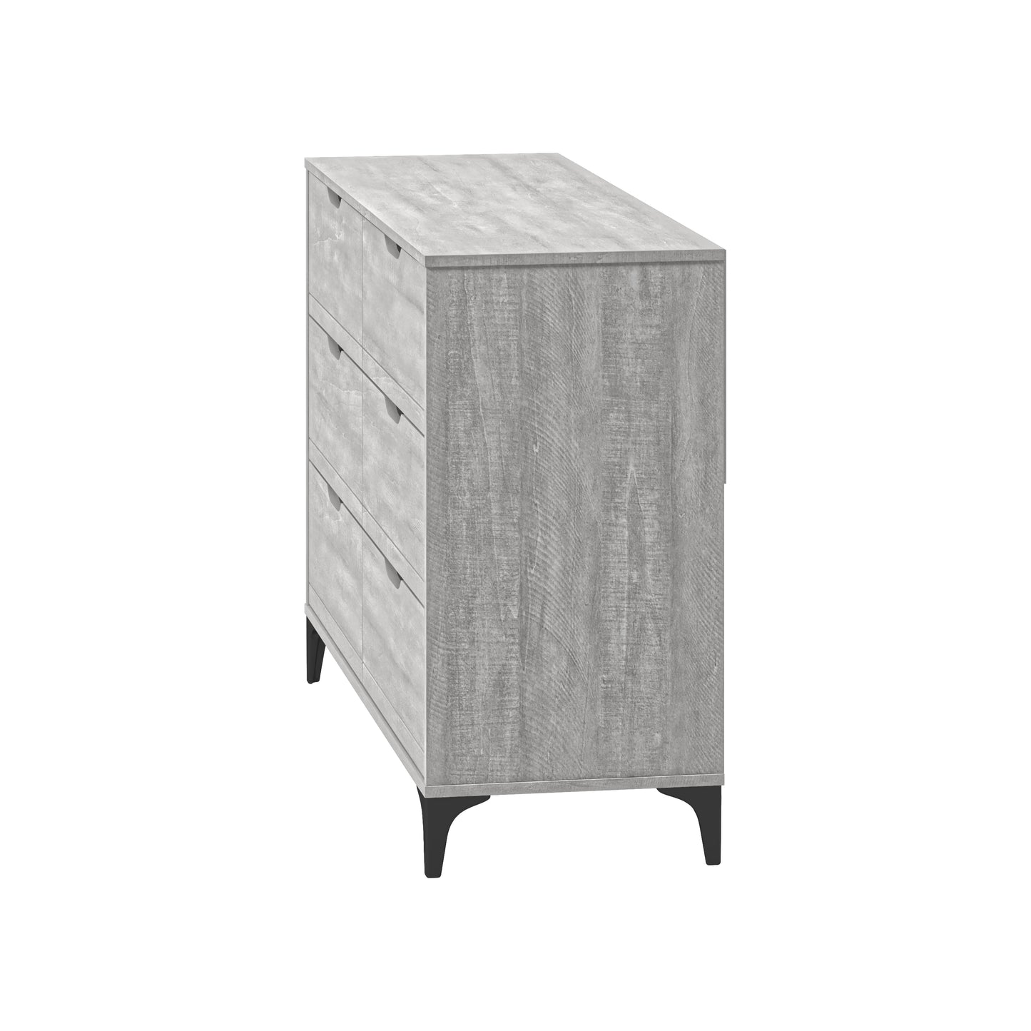 Galano Lilay 6 Drawer Dresser (Interlock) - Dusty Grey Oak