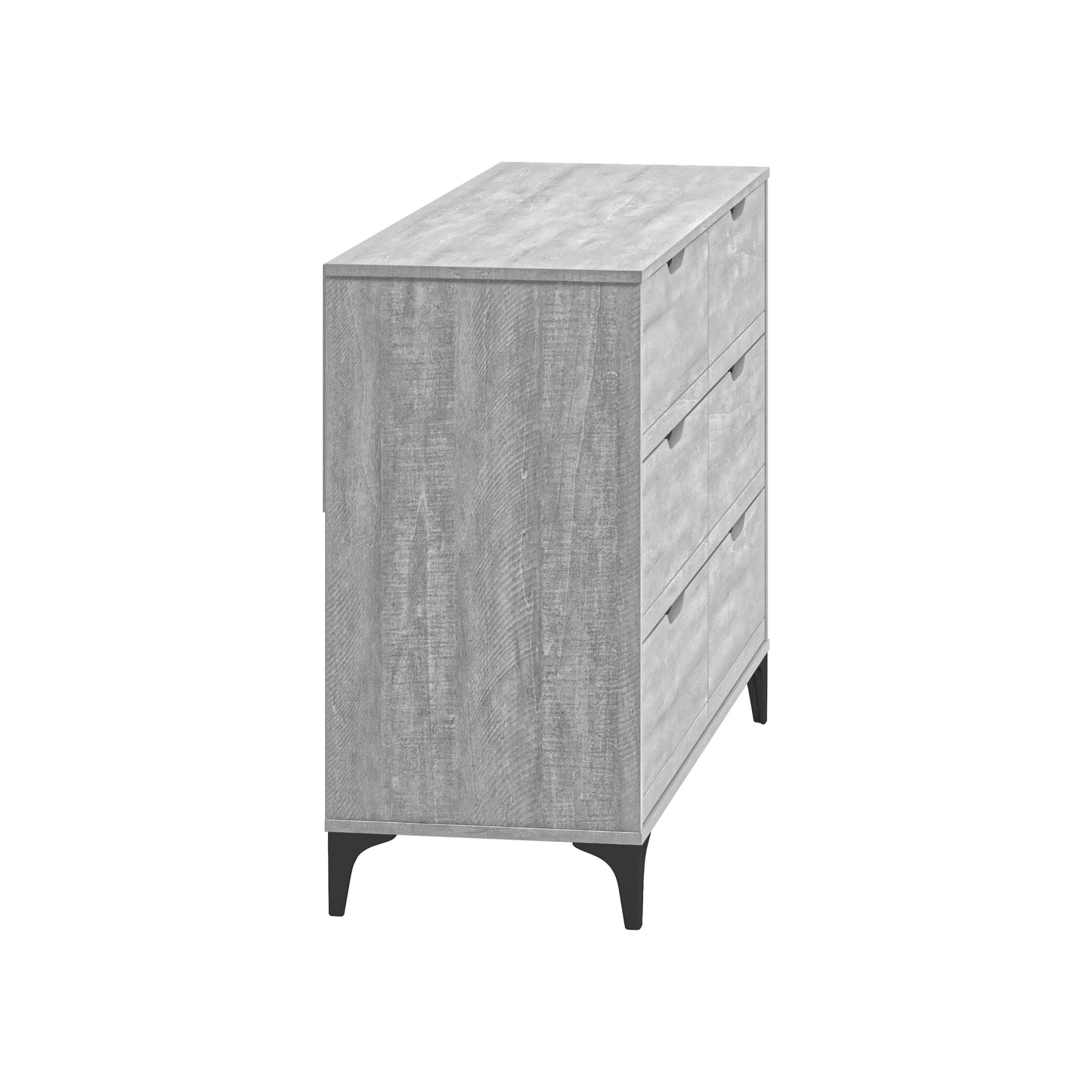 Galano Lilay 6 Drawer Dresser (Interlock) - Dusty Grey Oak