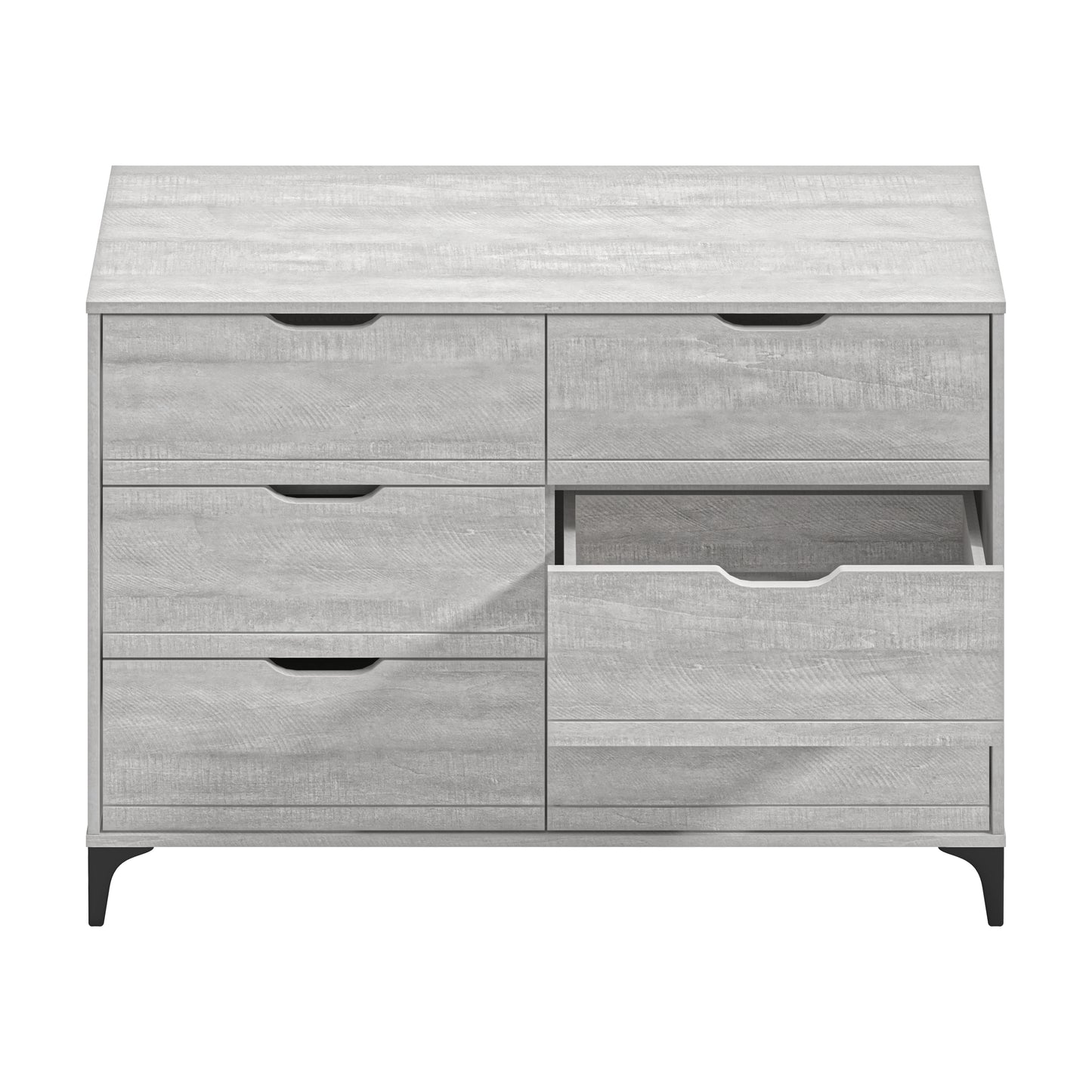 Galano Lilay 6 Drawer Dresser (Interlock) - Dusty Grey Oak