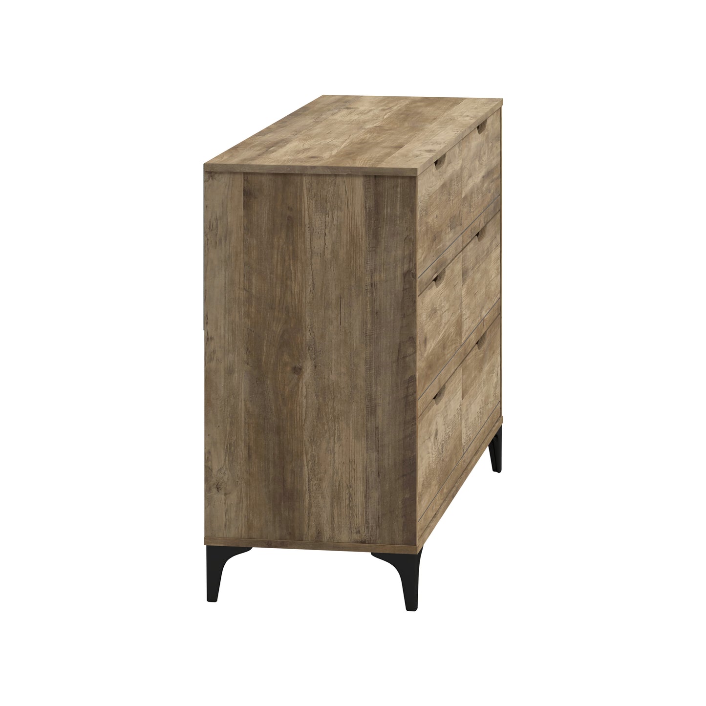 Galano Lilay 6 Drawer Dresser (Interlock) - Knotty Oak
