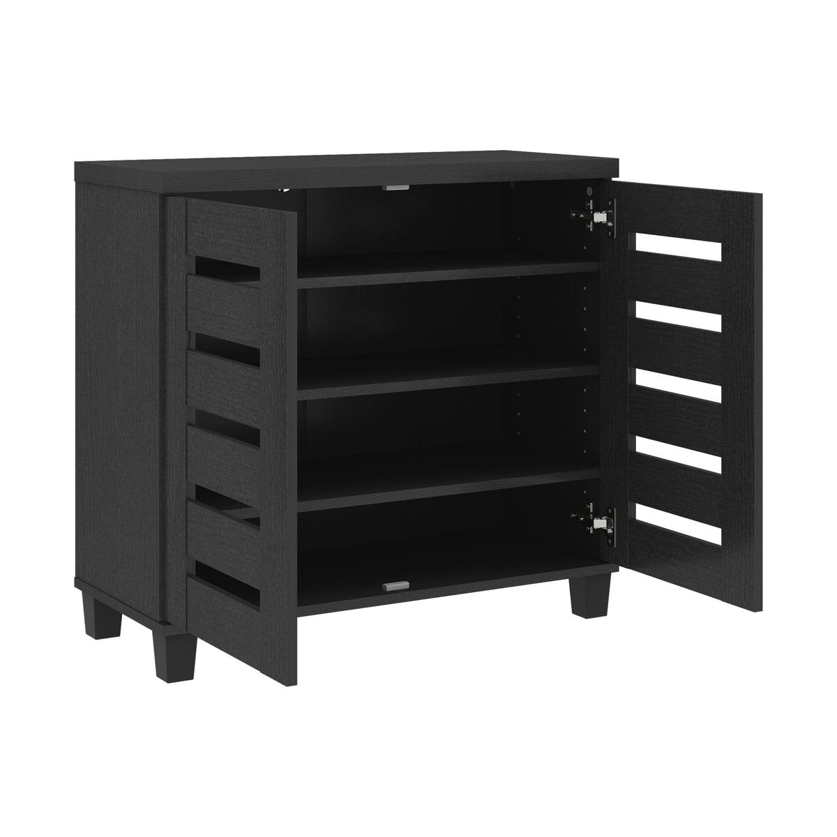 GALANO Shoe Storage Cabinet with Slatted Doors, 12-Pair Capacity
