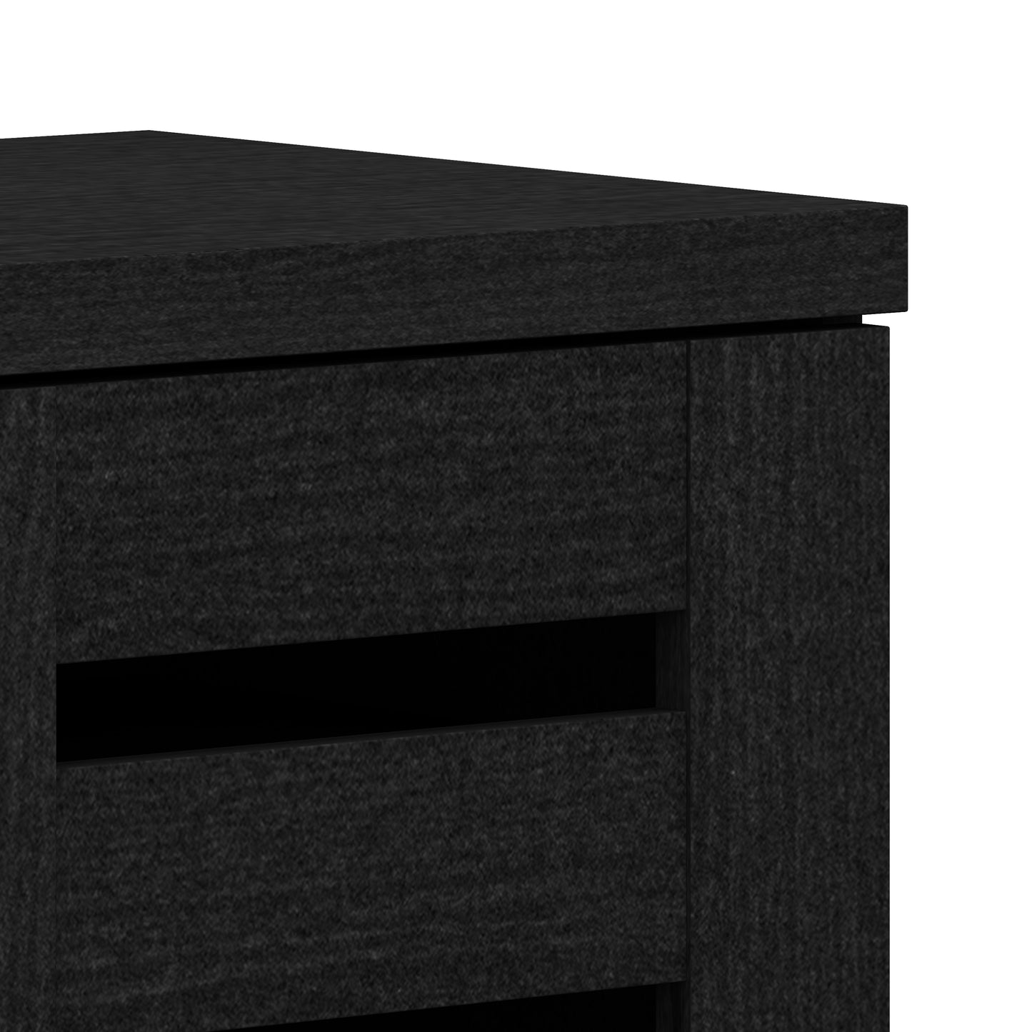 Galano 3-Door 16-Pair Shoe Storage Cabinet with Adjustable Shelves in Black Oak 45.3" W × 13" D × 28" H