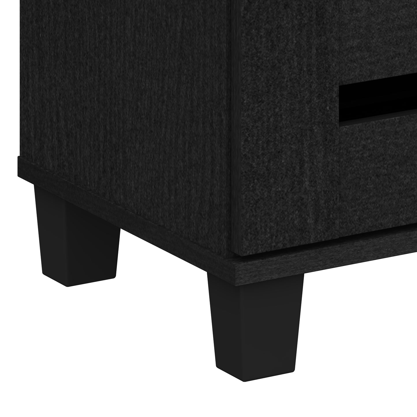 Galano 3-Door 16-Pair Shoe Storage Cabinet with Adjustable Shelves in Black Oak 45.3" W × 13" D × 28" H