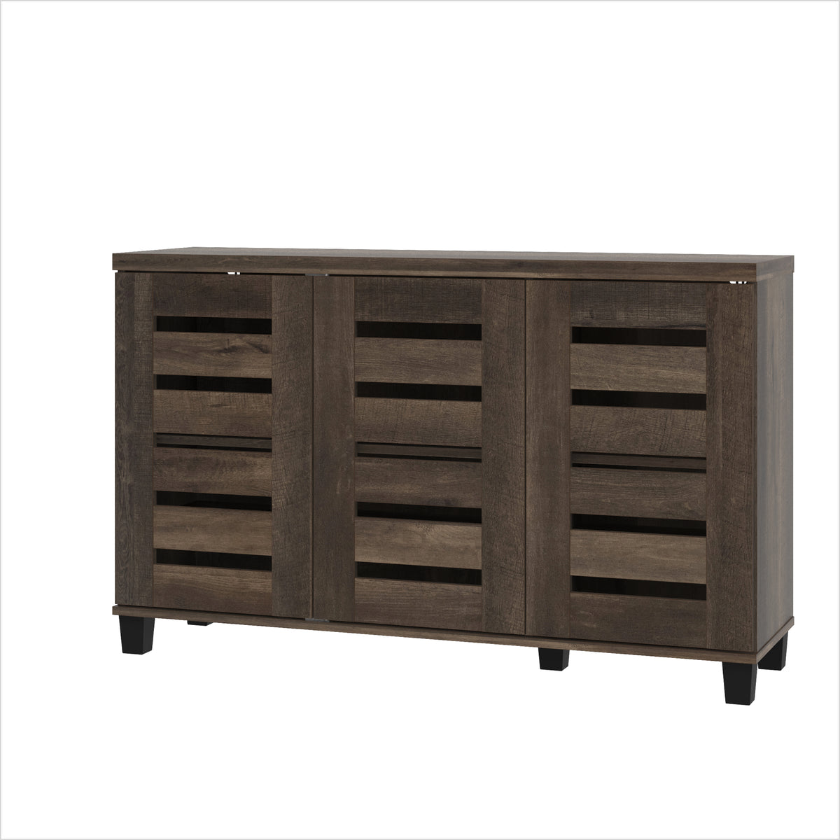 GALANO 16-Pair Shoe Storage Cabinet with 3 Slatted Doors