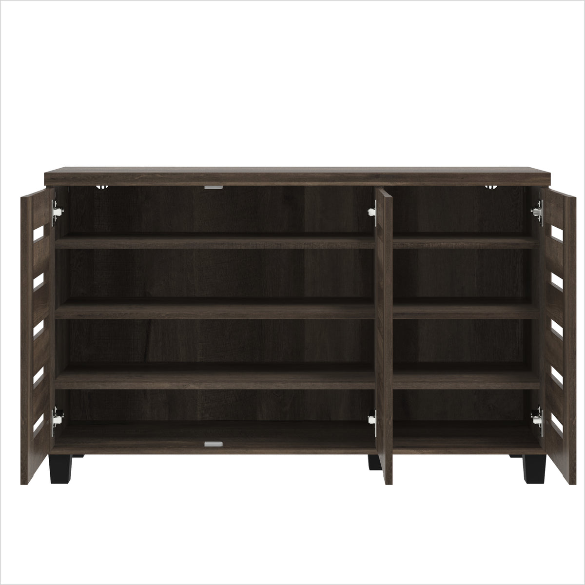 GALANO 16-Pair Shoe Storage Cabinet with 3 Slatted Doors