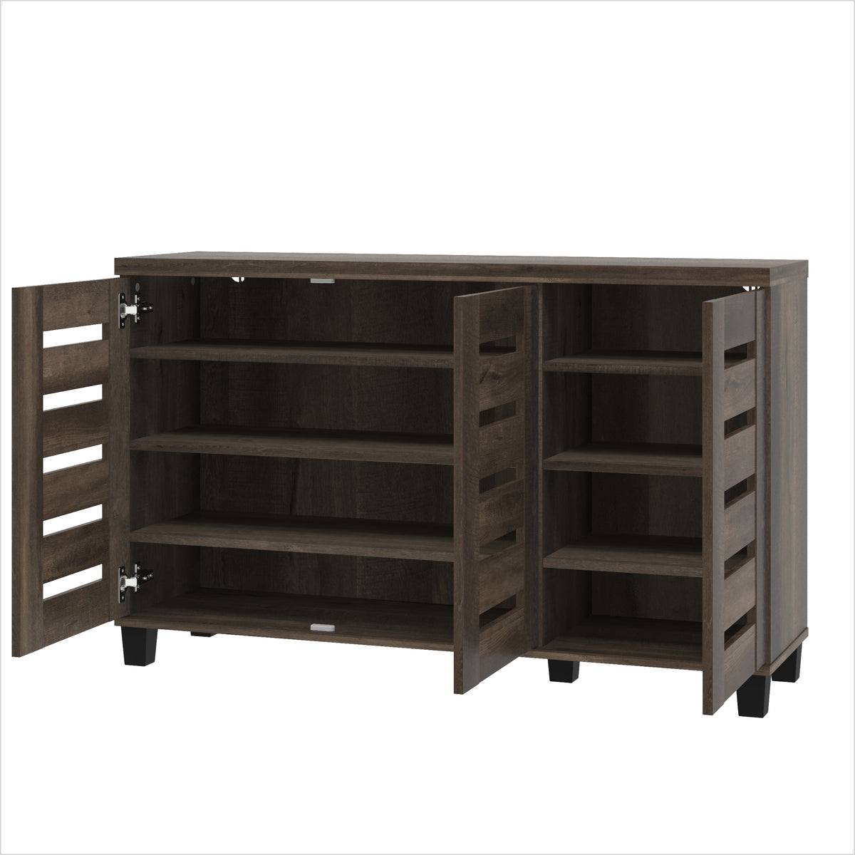 GALANO 16-Pair Shoe Storage Cabinet with 3 Slatted Doors