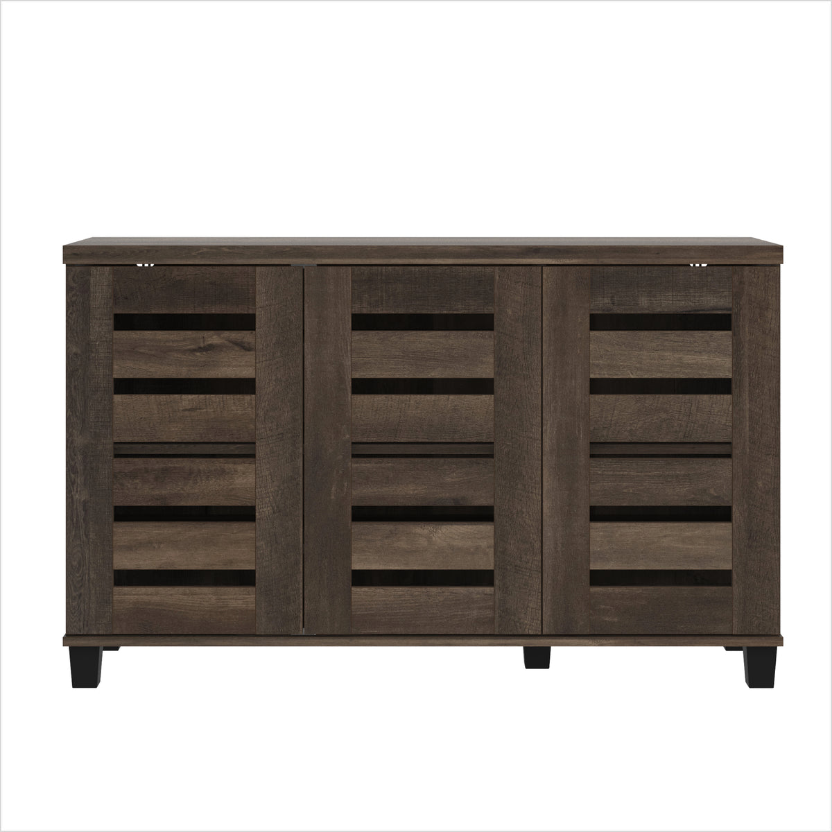 GALANO 16-Pair Shoe Storage Cabinet with 3 Slatted Doors