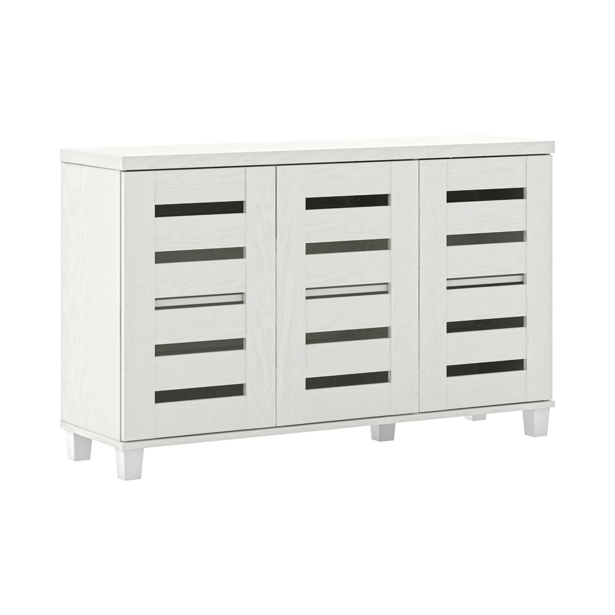 GALANO 16-Pair Shoe Storage Cabinet with 3 Slatted Doors