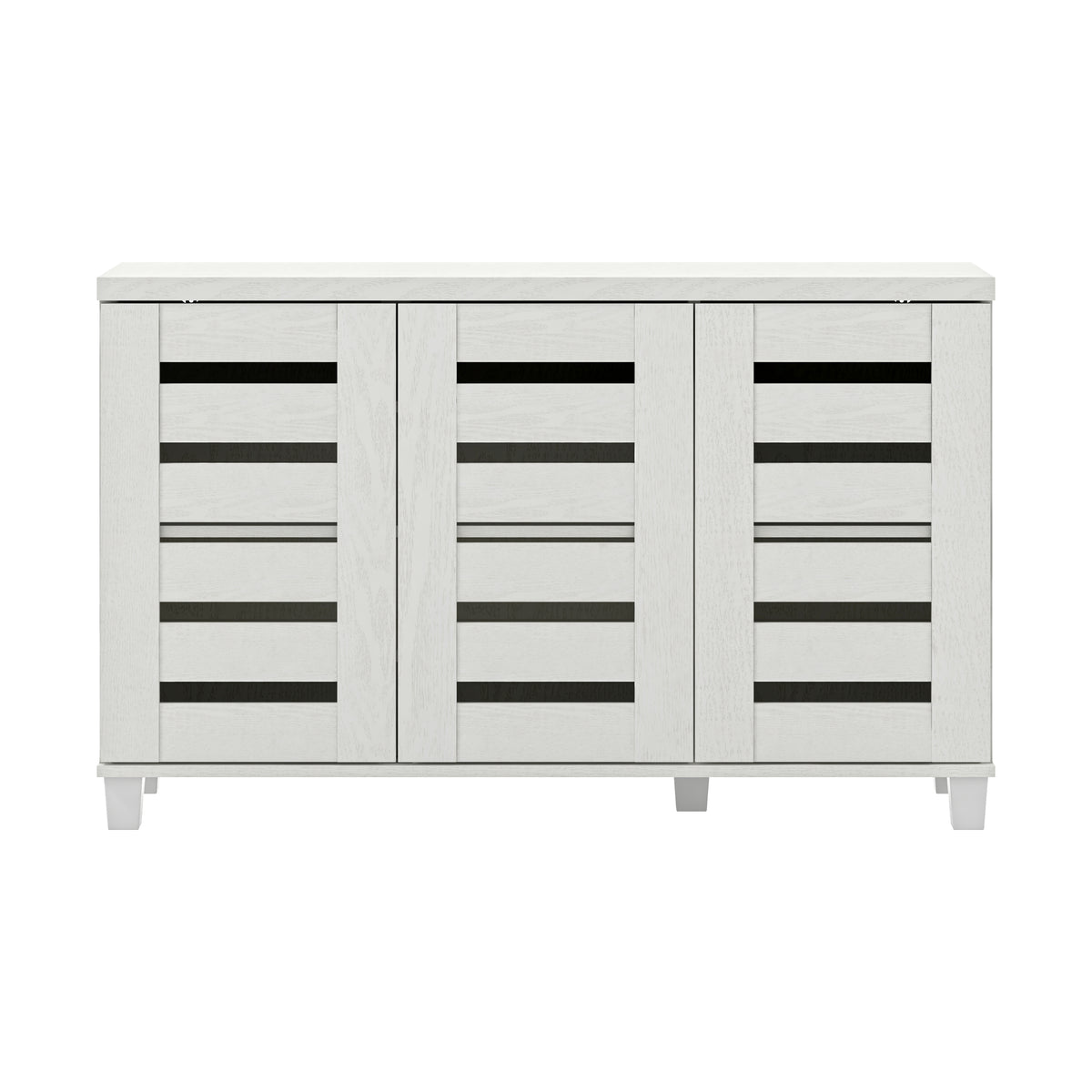 GALANO 16-Pair Shoe Storage Cabinet with 3 Slatted Doors