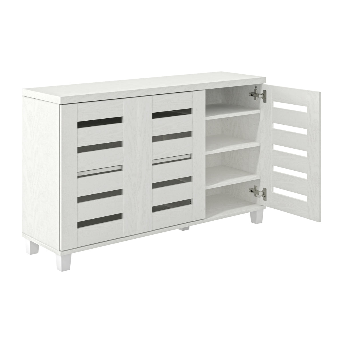 GALANO 16-Pair Shoe Storage Cabinet with 3 Slatted Doors