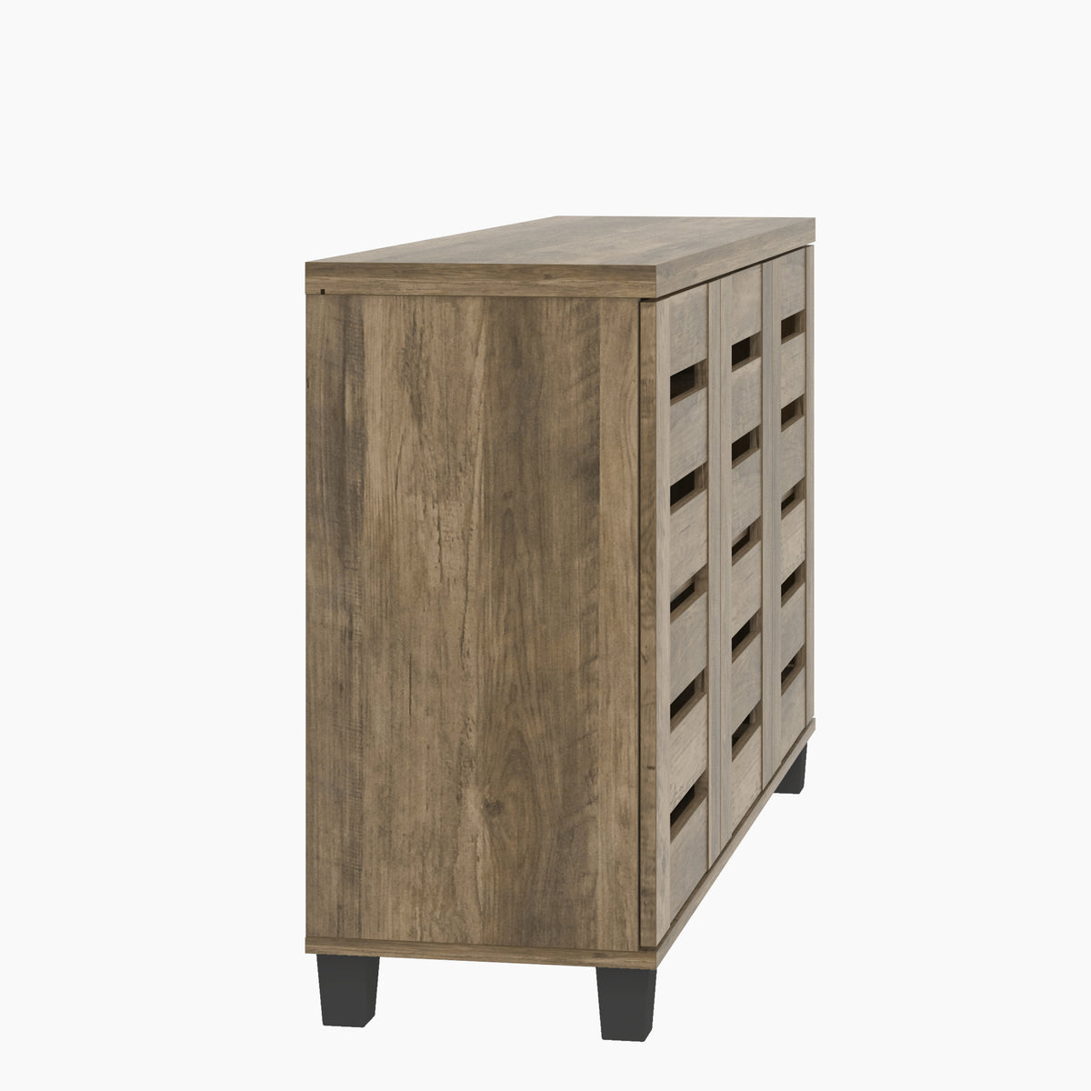 GALANO 16-Pair Shoe Storage Cabinet with 3 Slatted Doors
