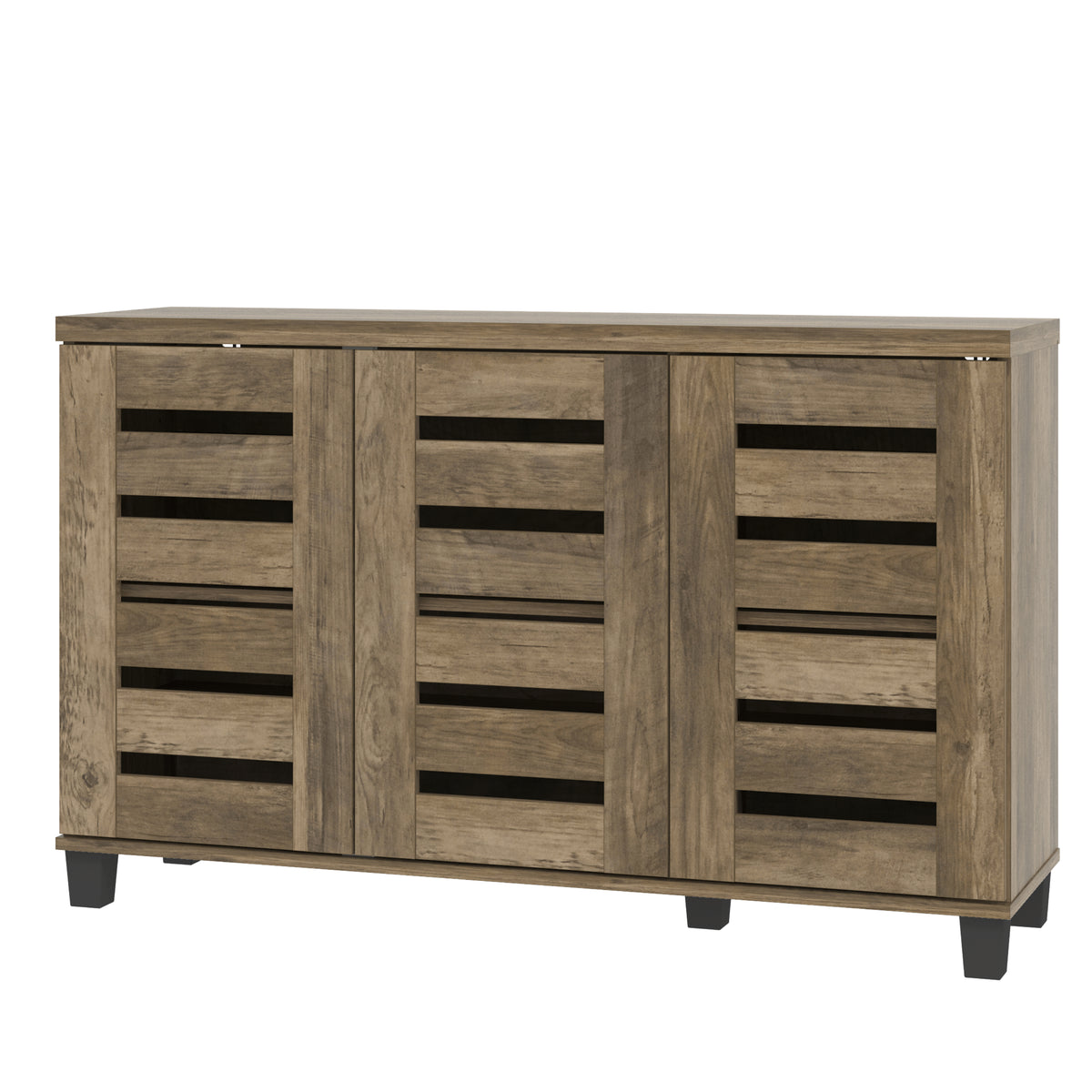 GALANO 16-Pair Shoe Storage Cabinet with 3 Slatted Doors