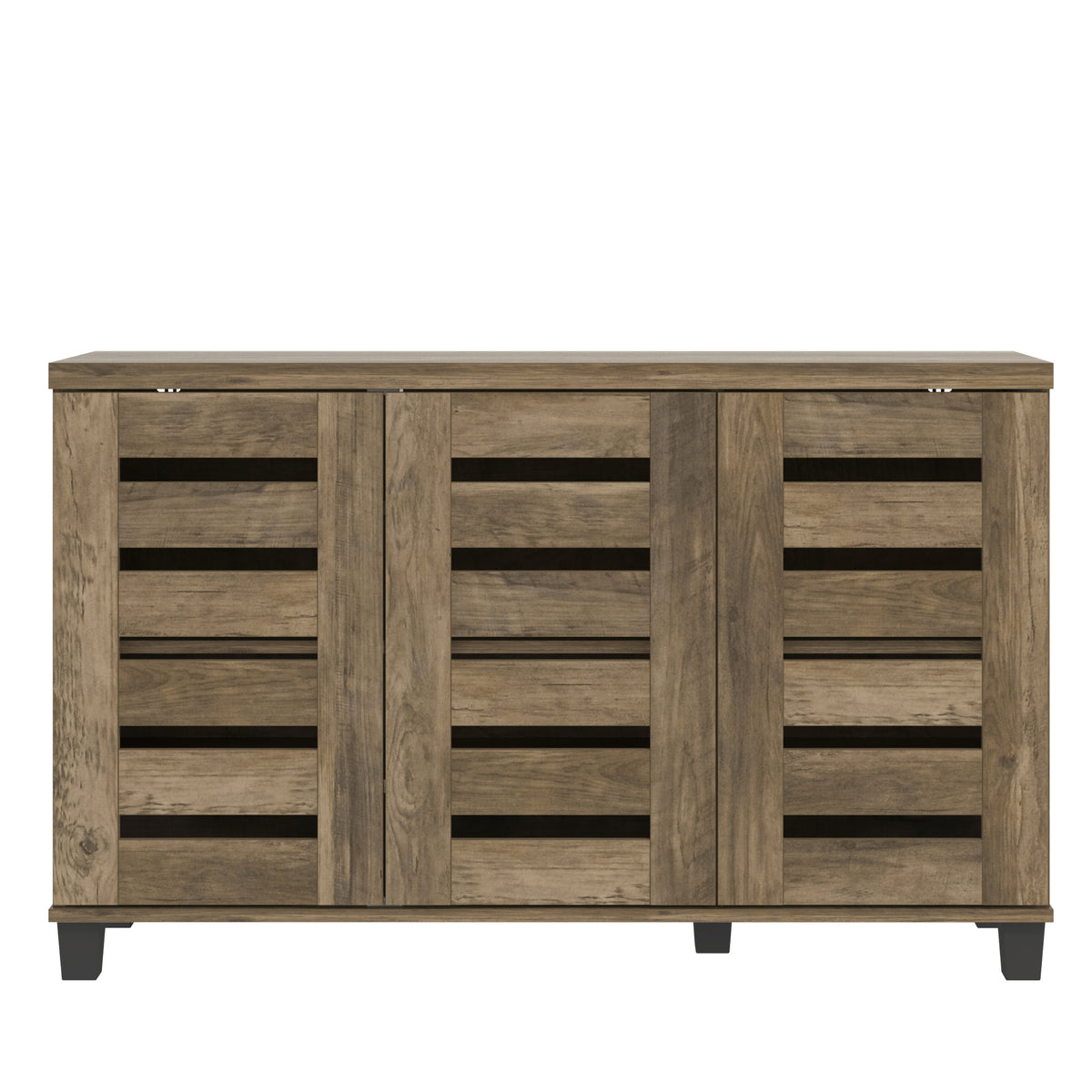 GALANO 16-Pair Shoe Storage Cabinet with 3 Slatted Doors