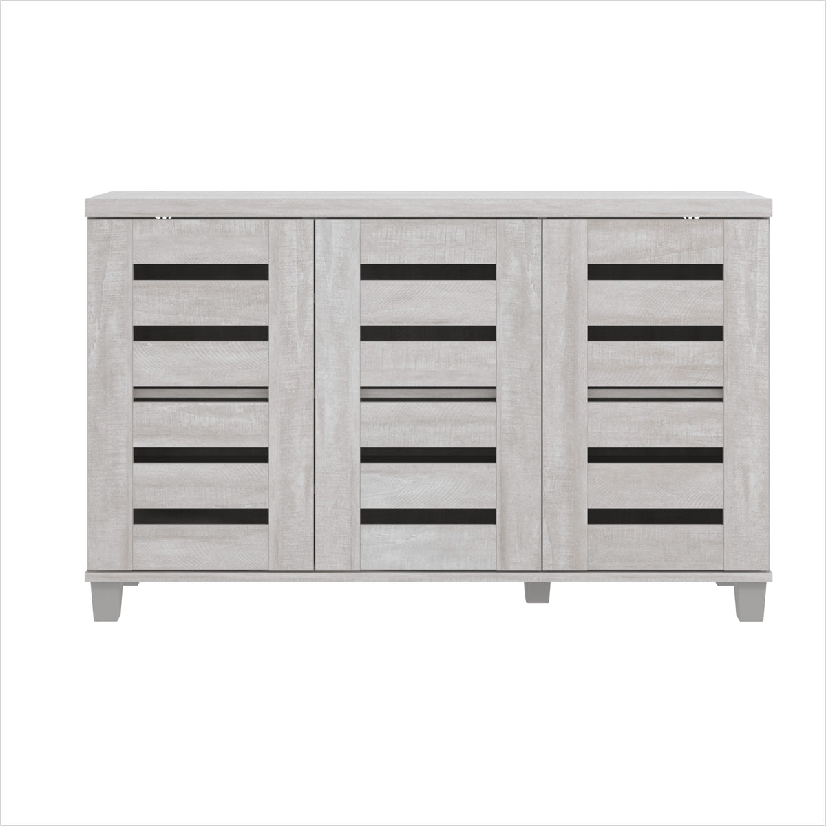 GALANO 16-Pair Shoe Storage Cabinet with 3 Slatted Doors