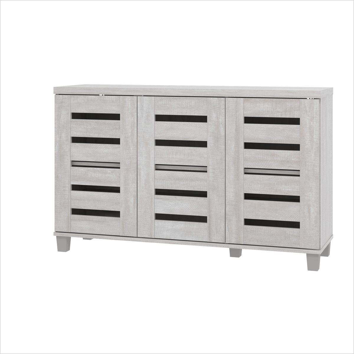 GALANO 16-Pair Shoe Storage Cabinet with 3 Slatted Doors