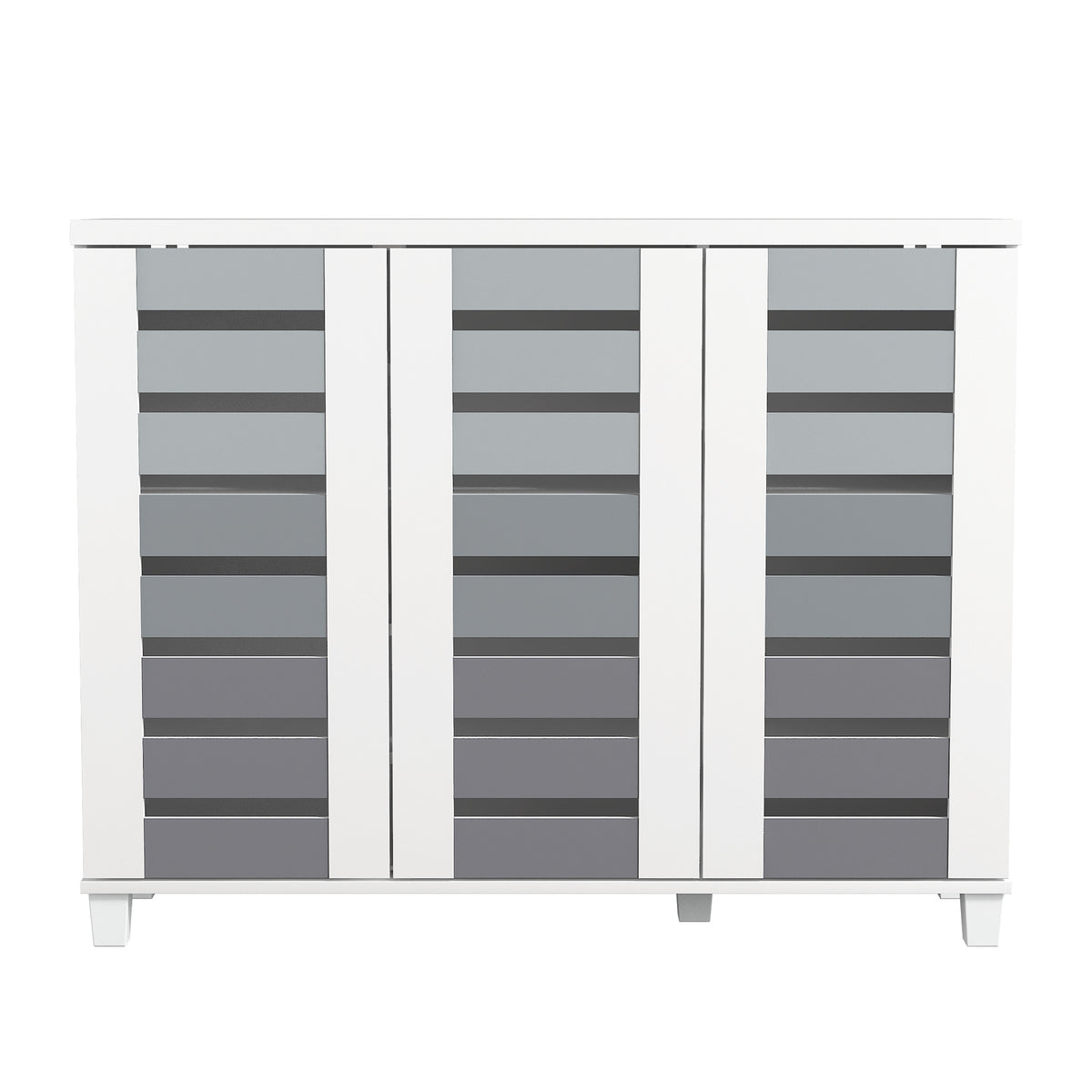 GALANO Shoe Storage Cabinet with 3 Slatted Doors, Up to 20 Pairs, 1pc