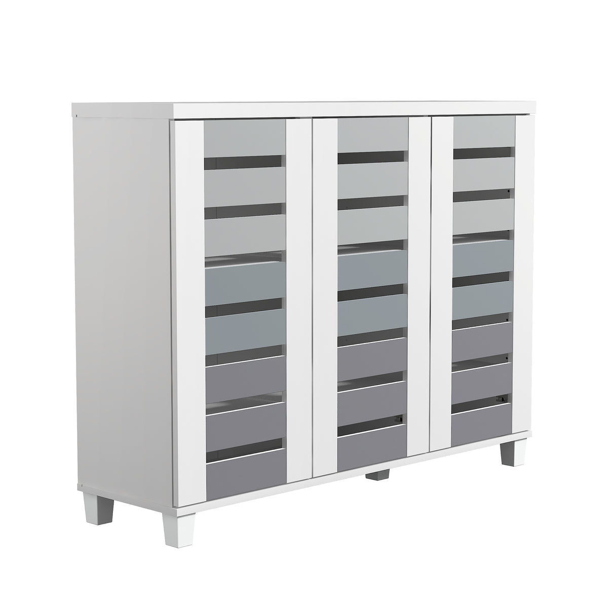 GALANO Shoe Storage Cabinet with 3 Slatted Doors, Up to 20 Pairs, 1pc