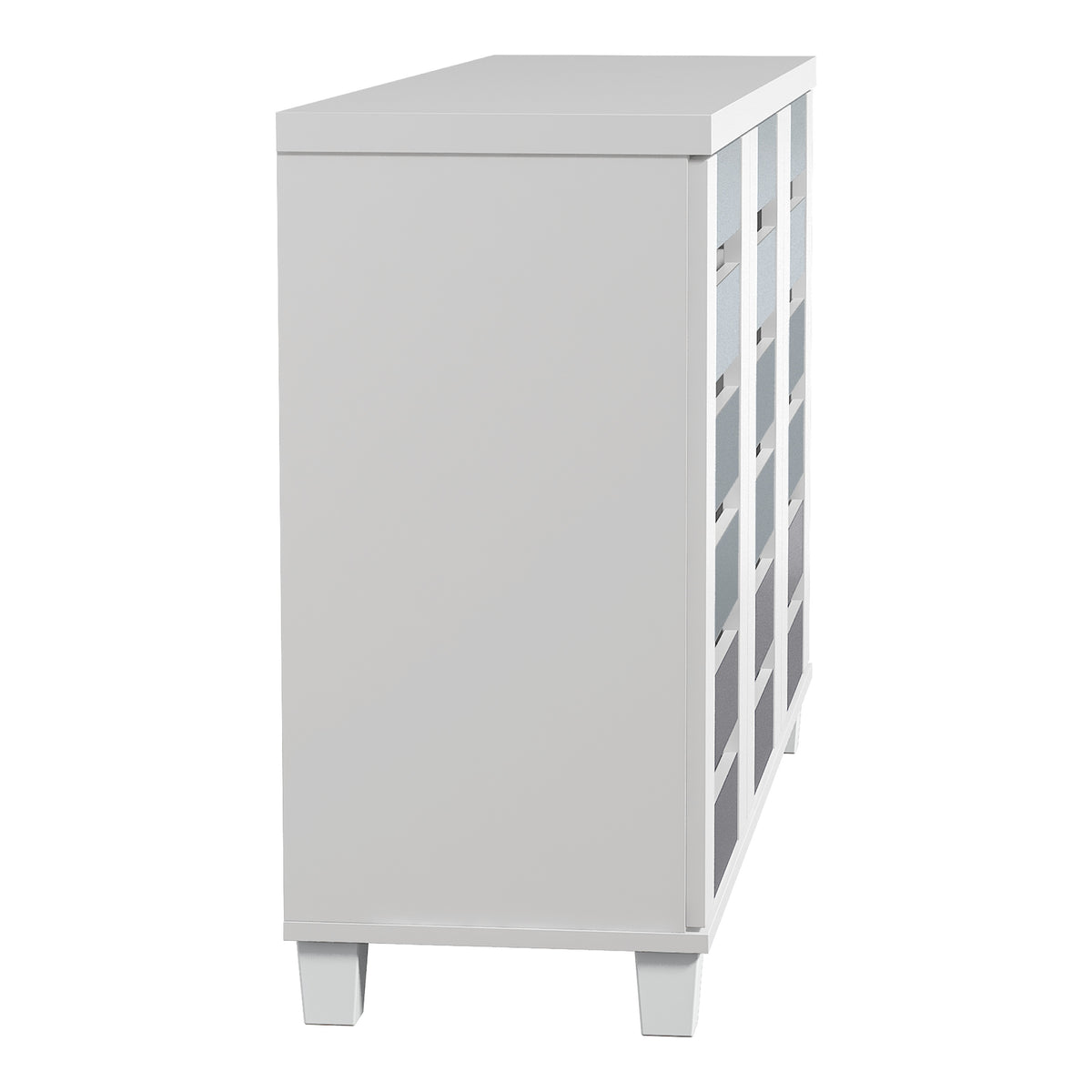 GALANO 16-Pair Shoe Storage Cabinet with 3 Slatted Doors