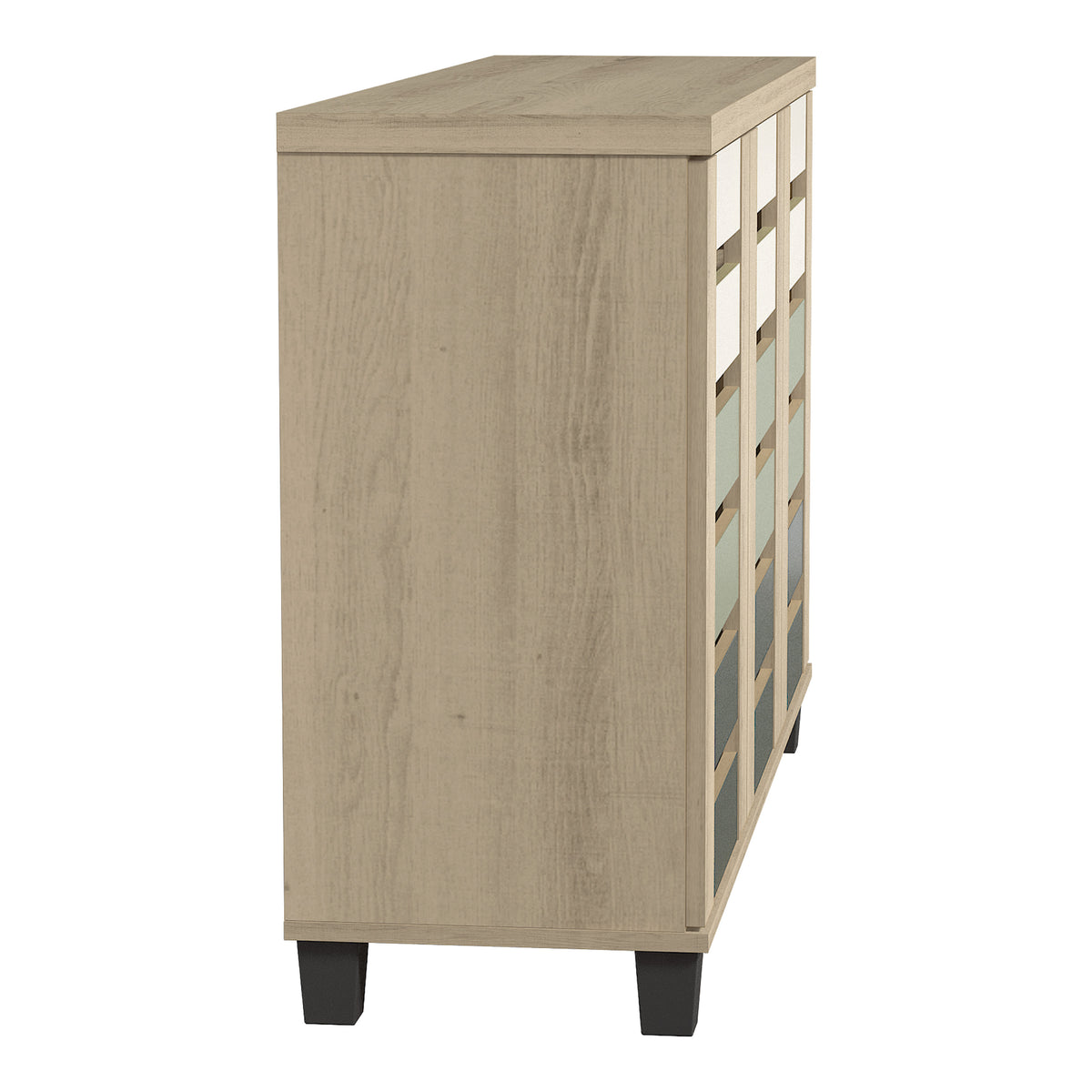 GALANO 16-Pair Shoe Storage Cabinet with 3 Slatted Doors