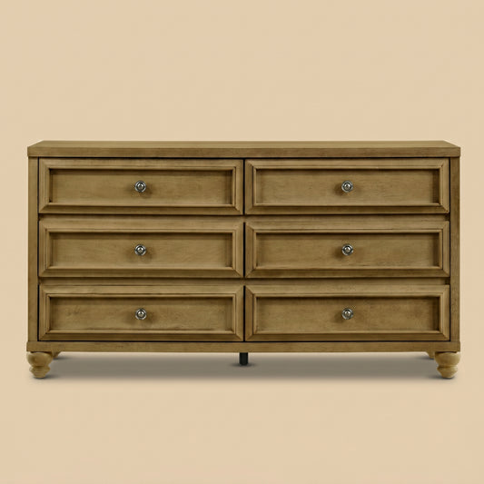 GALANO 6-Drawer Double Dresser, 54.8" Wide, Traditional Style