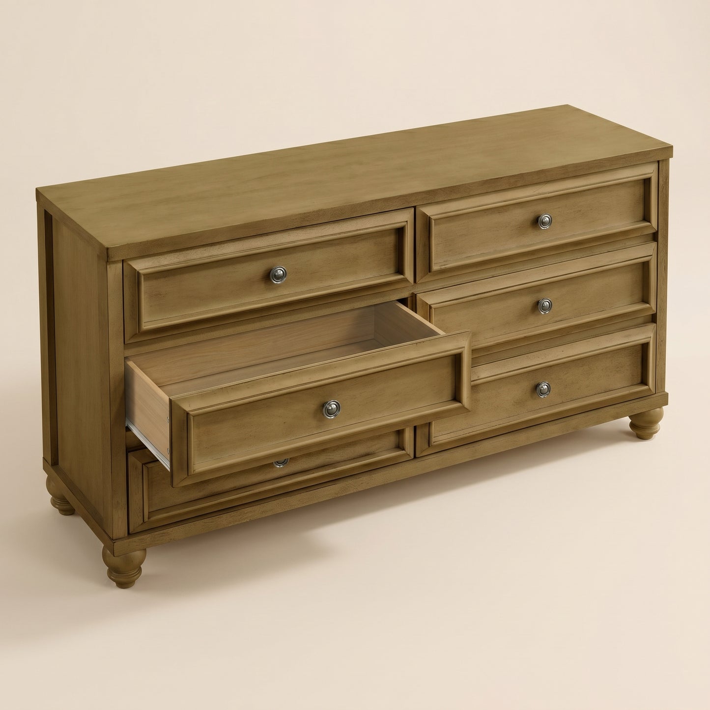 GALANO 6-Drawer Double Dresser, 54.8" Wide, Traditional Style