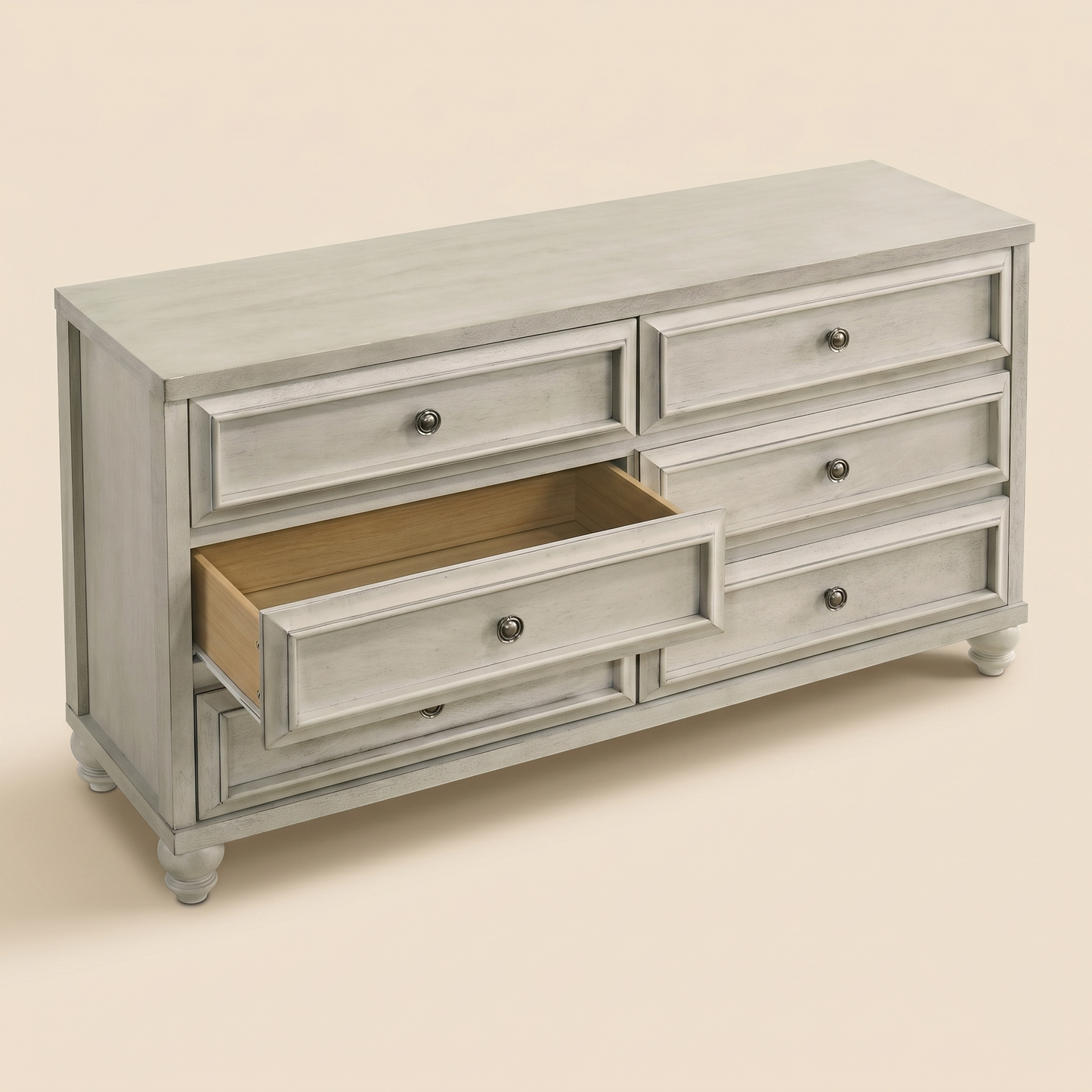 GALANO 6-Drawer Double Dresser, 54.8" Wide, Traditional Style