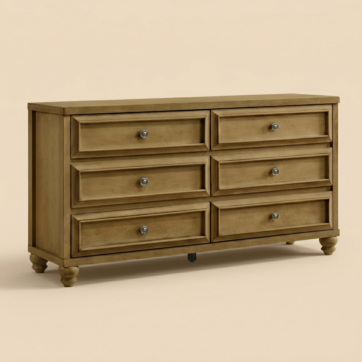 GALANO 6-Drawer Double Dresser, 54.8" Wide, Traditional Style