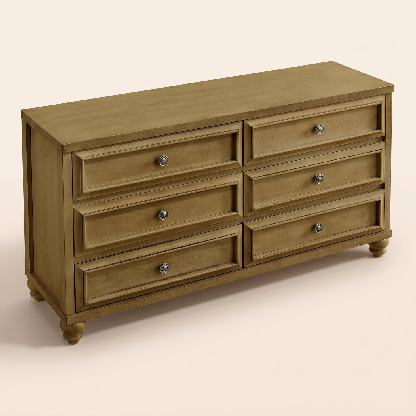 GALANO 6-Drawer Double Dresser, 54.8" Wide, Traditional Style