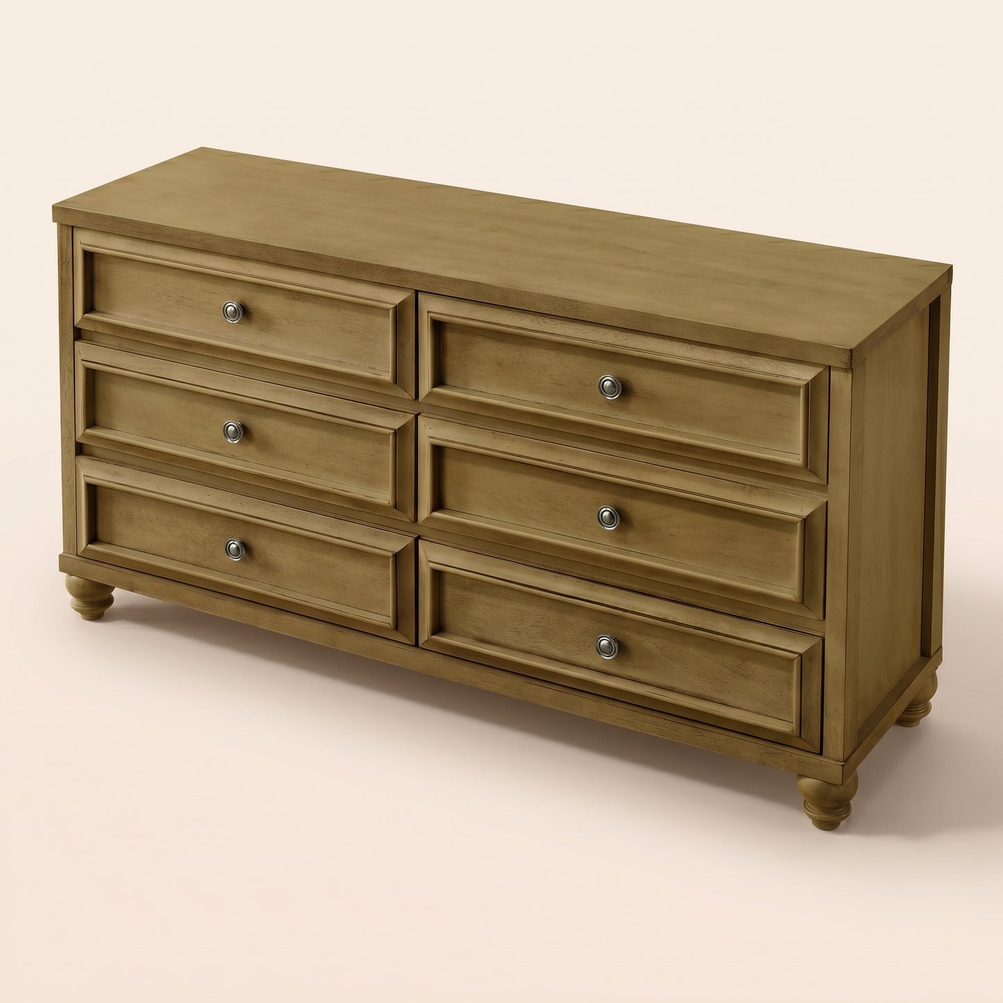 GALANO 6-Drawer Double Dresser, 54.8" Wide, Traditional Style