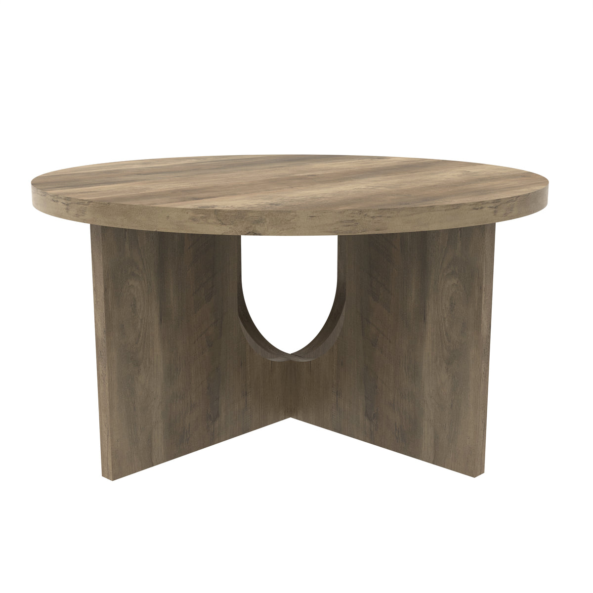 GALANO Round Coffee Table with Cross Base, 31.5", 1-Piece