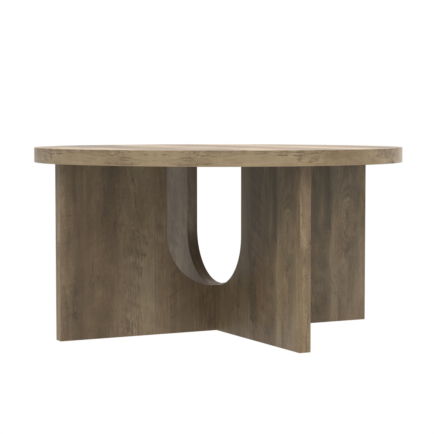 GALANO Round Coffee Table with Cross Base, 31.5", 1-Piece
