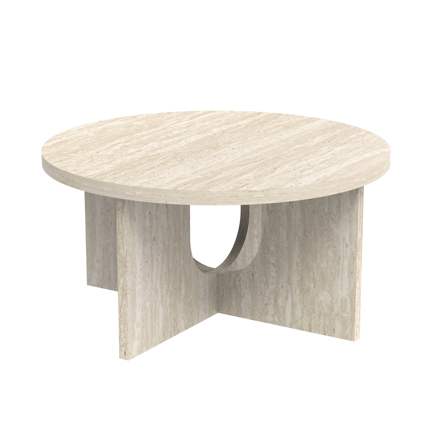 GALANO Round Coffee Table with Cross Base, 31.5", 1-Piece