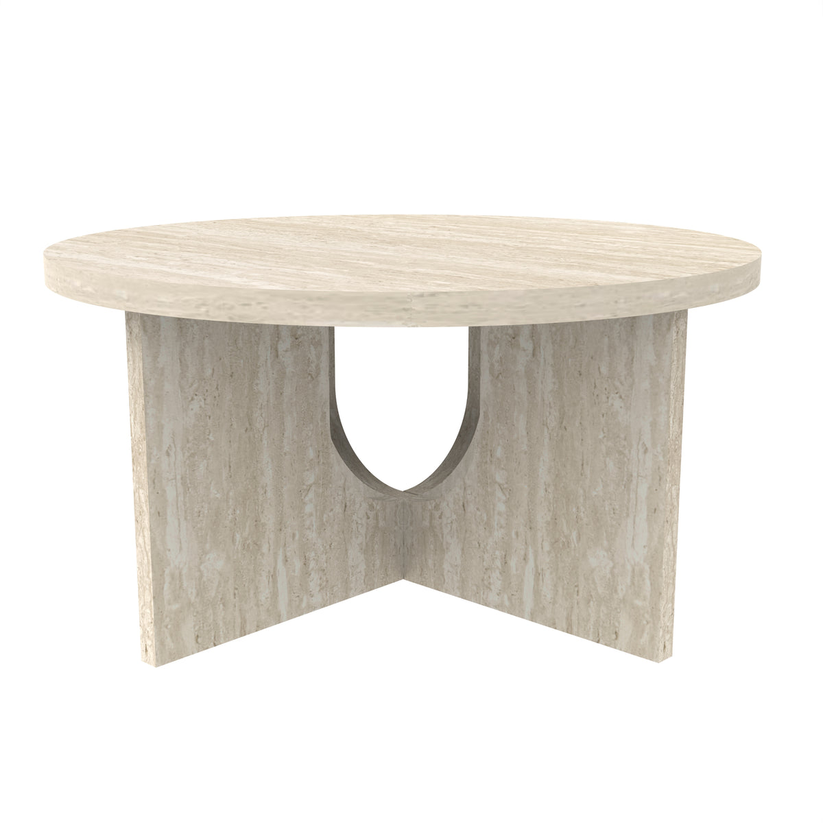 GALANO Round Coffee Table with Cross Base, 31.5", 1-Piece