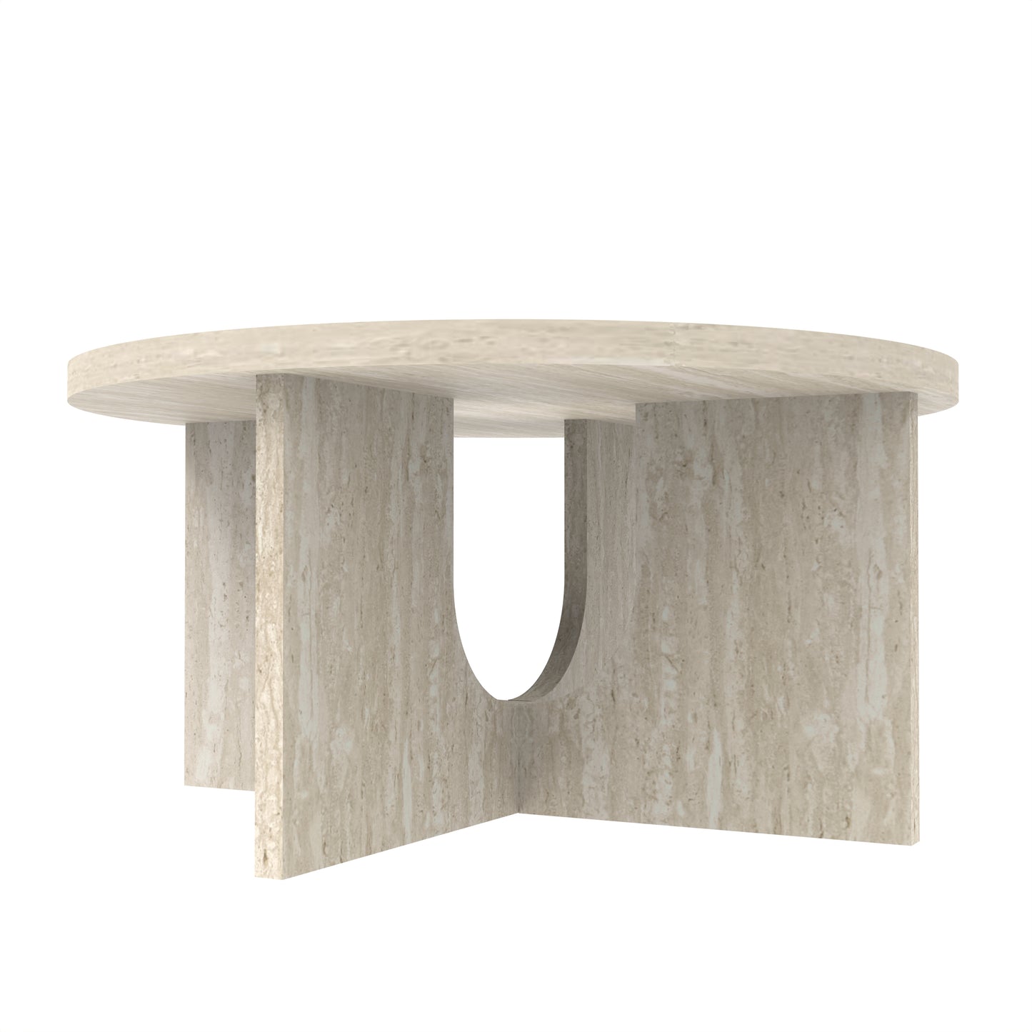 GALANO Round Coffee Table with Cross Base, 31.5", 1-Piece