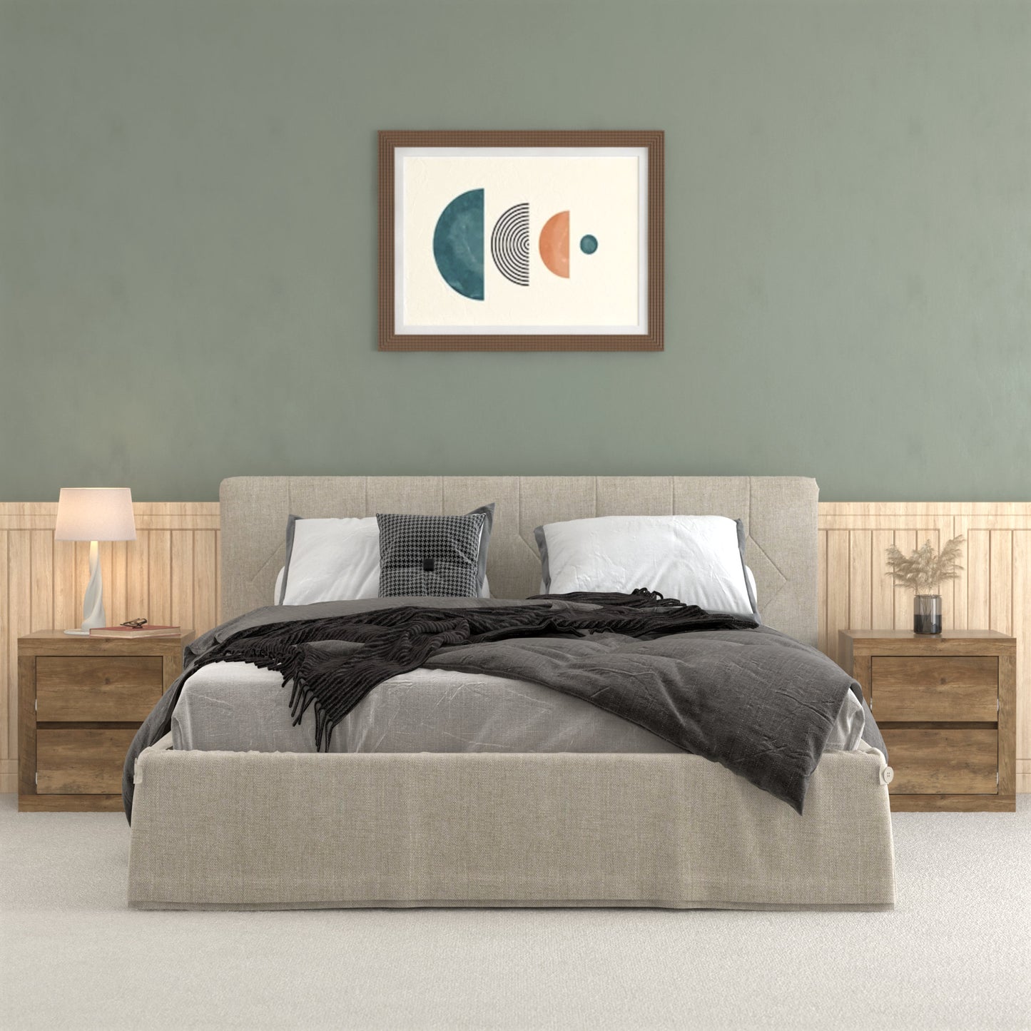 Galano Modern Tall 2-Drawer Nightstand 18.9" W × 16.3" D × 20.3" H