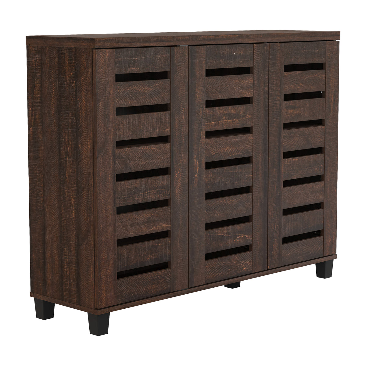 GALANO Shoe Storage Cabinet with 3 Slatted Doors, Up to 20 Pairs, 1pc