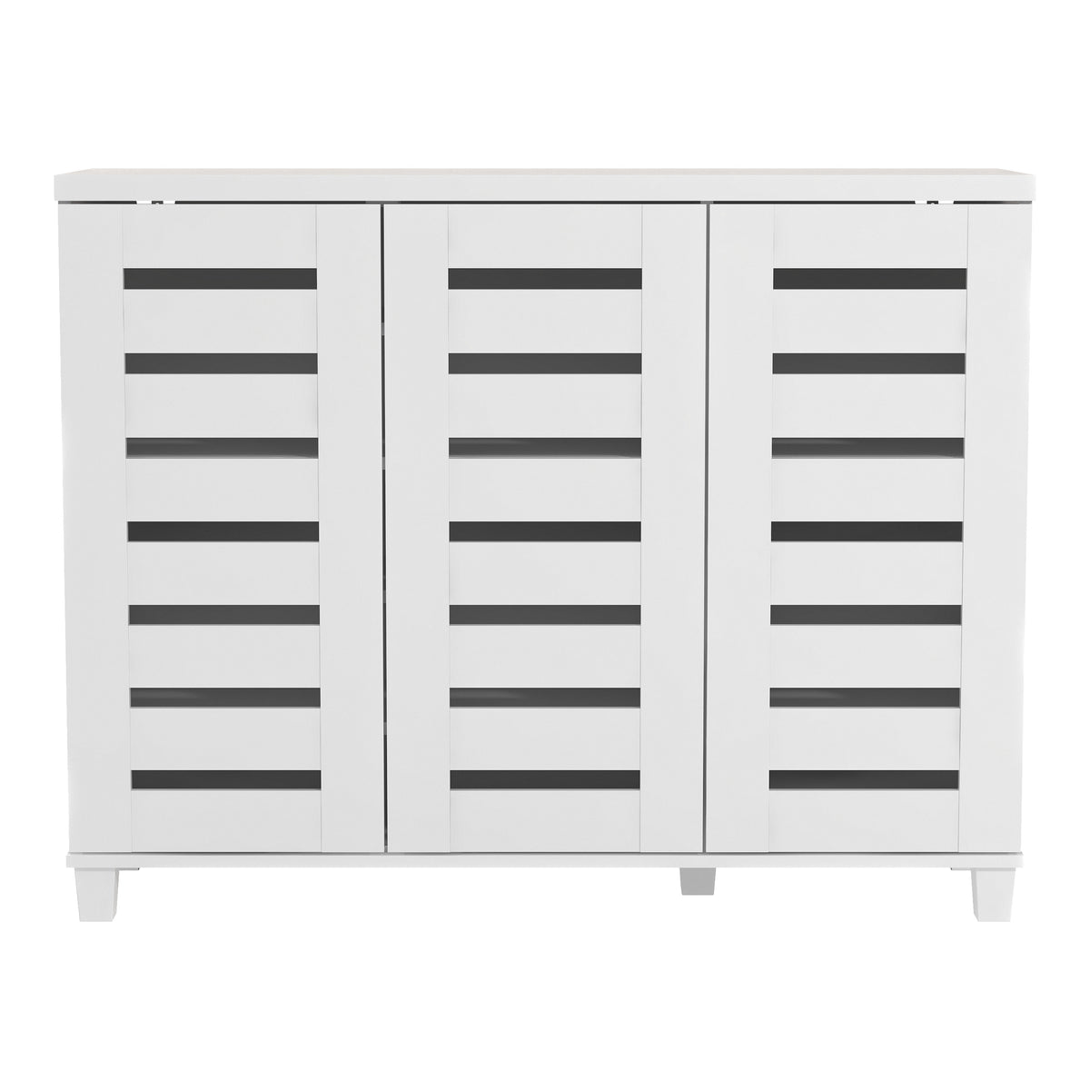 GALANO Shoe Storage Cabinet with 3 Slatted Doors, Up to 20 Pairs, 1pc