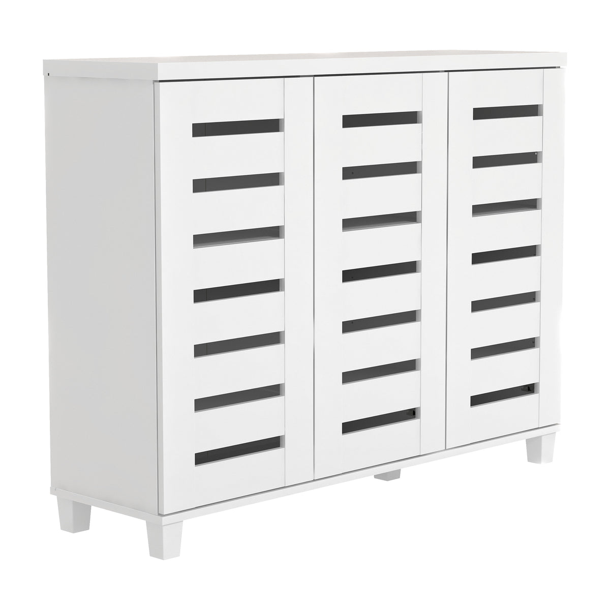 GALANO Shoe Storage Cabinet with 3 Slatted Doors, Up to 20 Pairs, 1pc