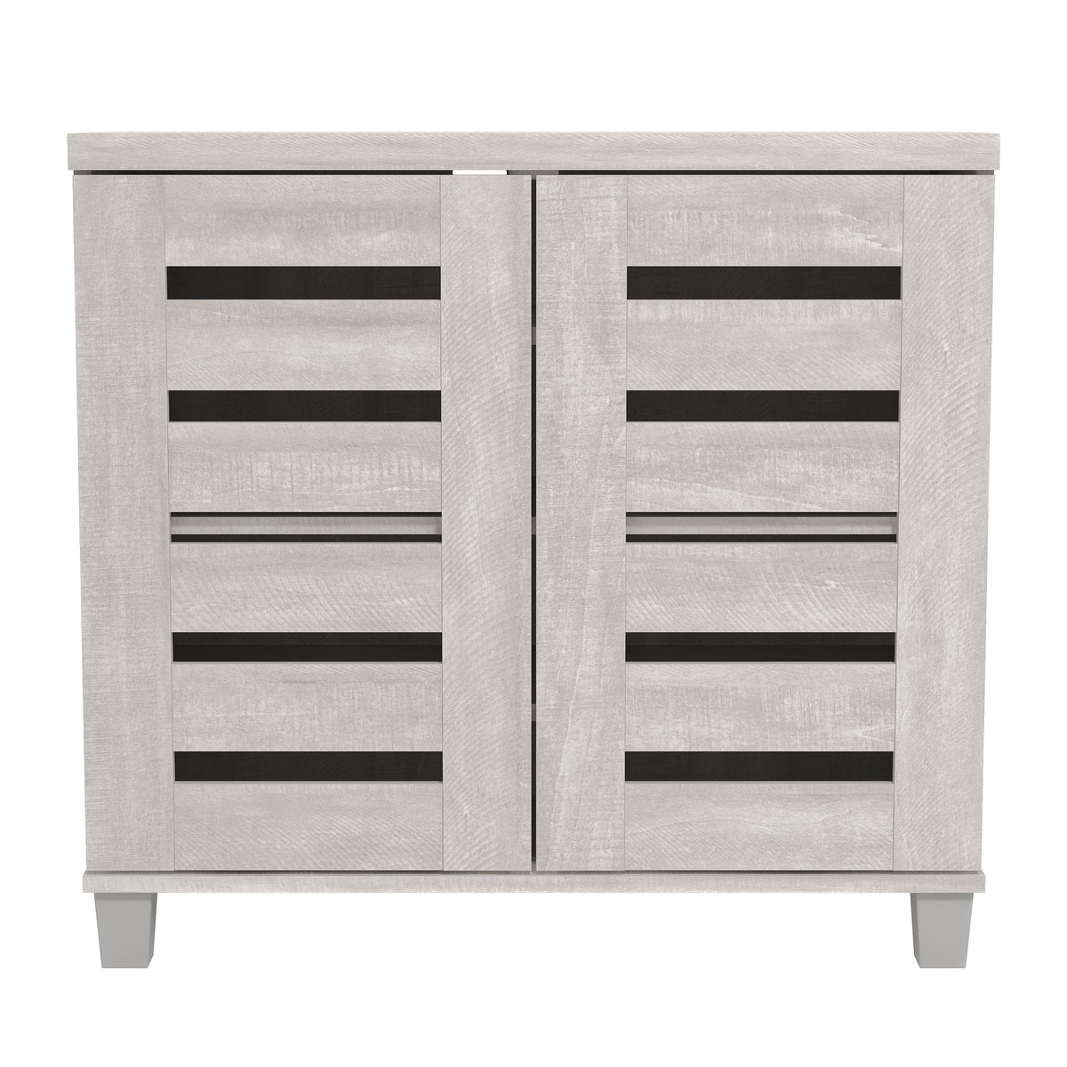 GALANO Shoe Storage Cabinet with Slatted Doors, 12-Pair Capacity