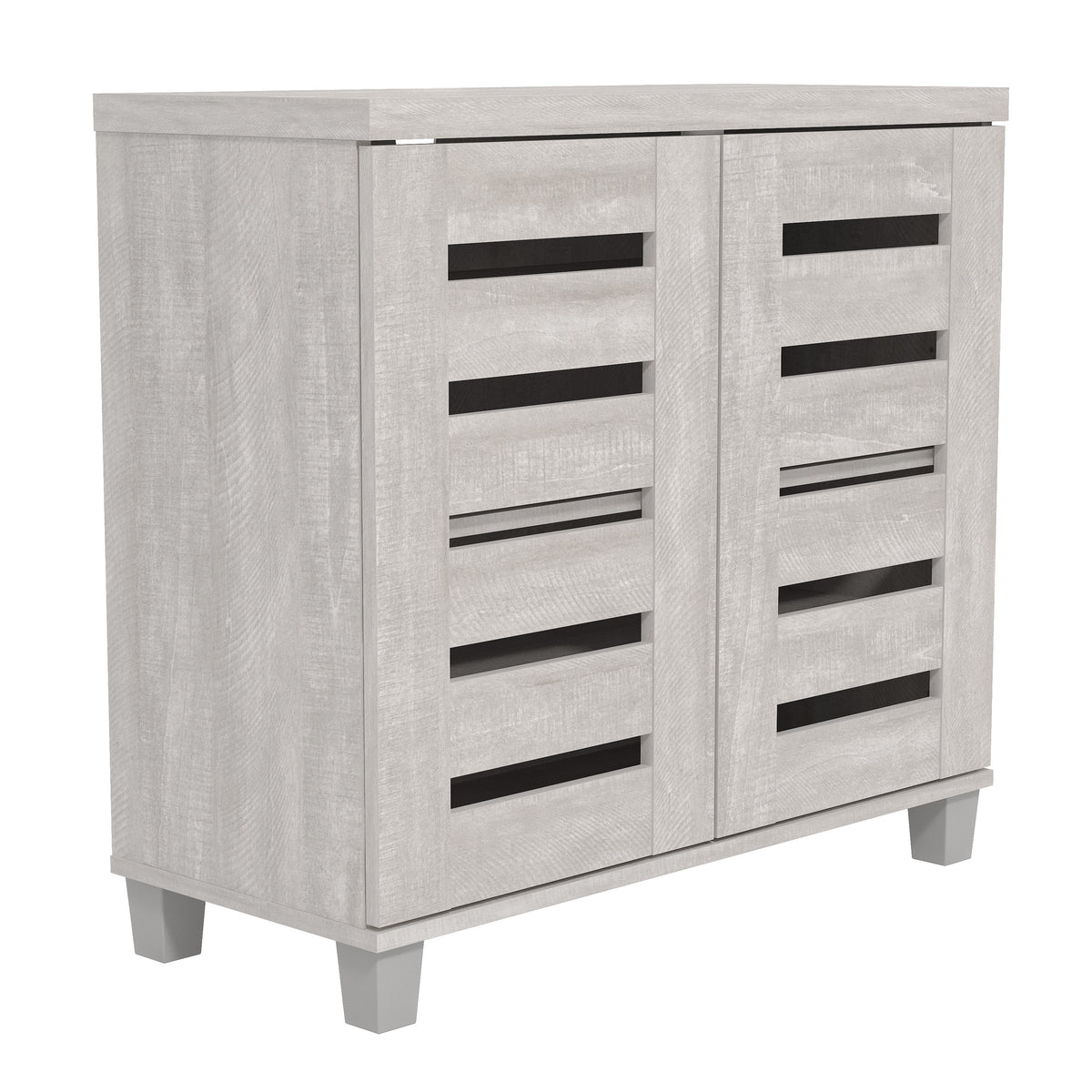 GALANO Shoe Storage Cabinet with Slatted Doors, 12-Pair Capacity