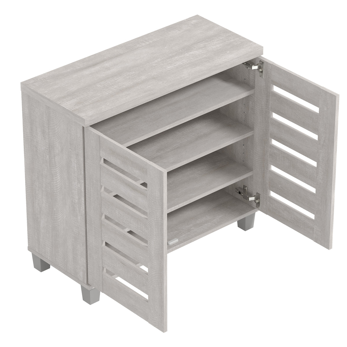 GALANO Shoe Storage Cabinet with Slatted Doors, 12-Pair Capacity