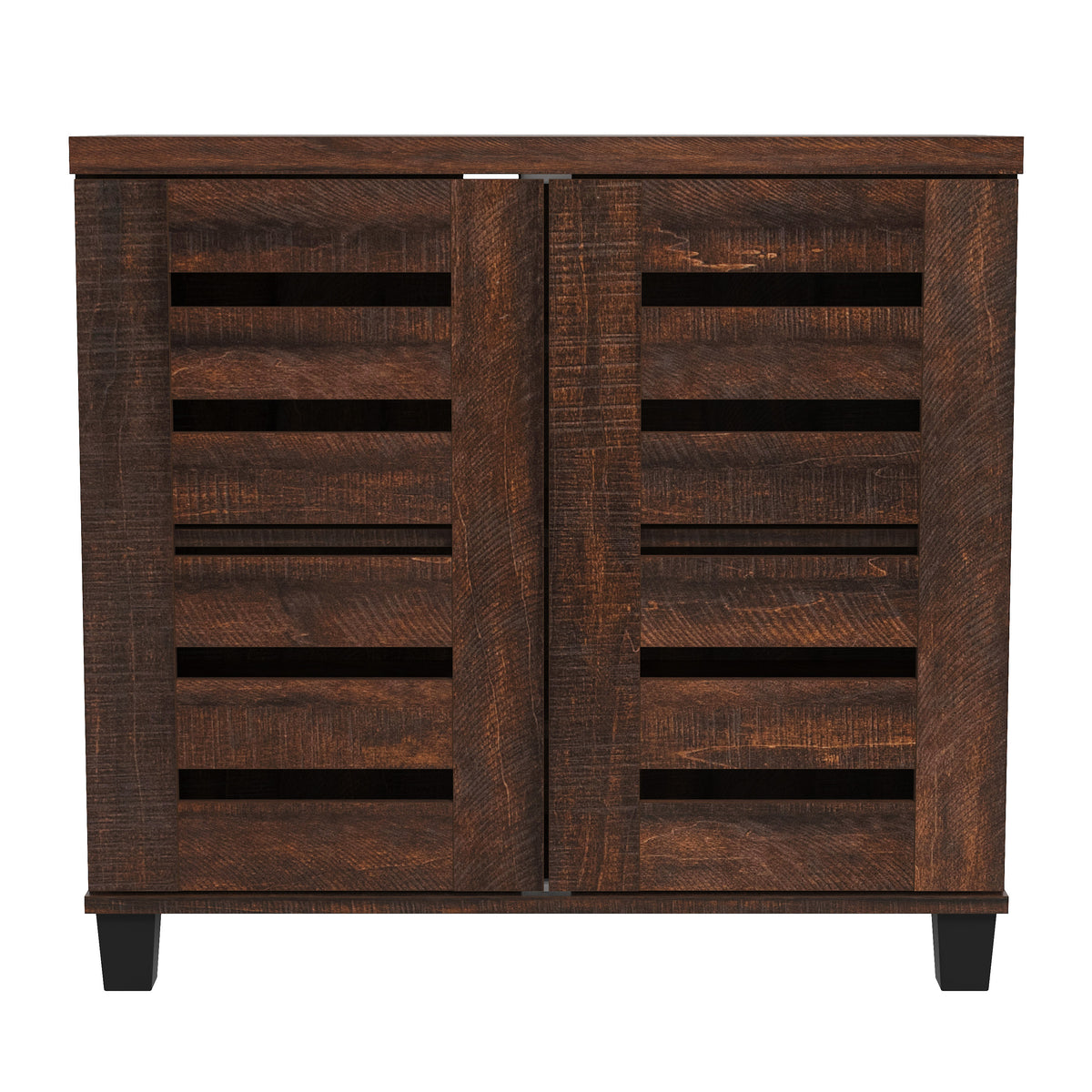 GALANO Shoe Storage Cabinet with Slatted Doors, 12-Pair Capacity