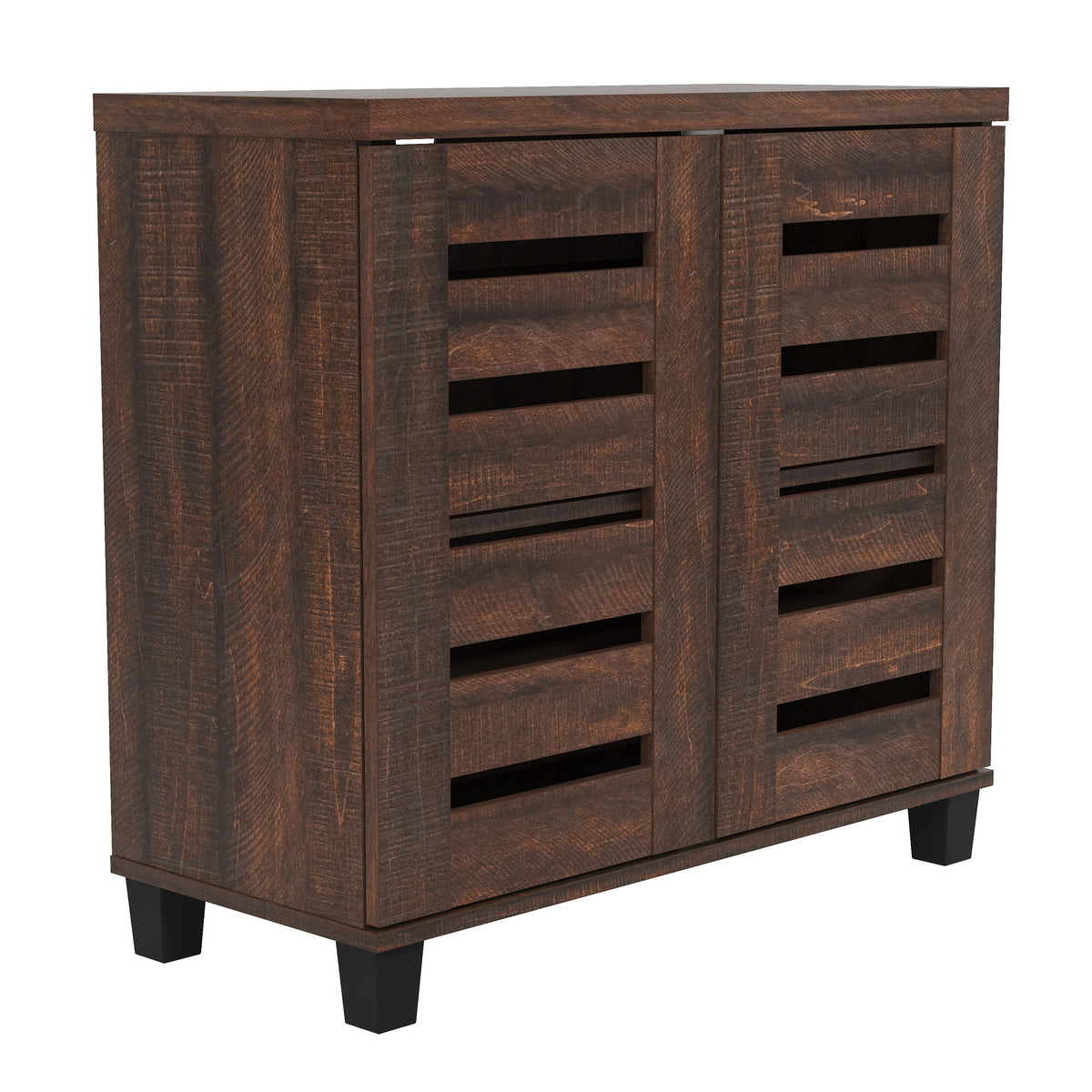 GALANO Shoe Storage Cabinet with Slatted Doors, 12-Pair Capacity