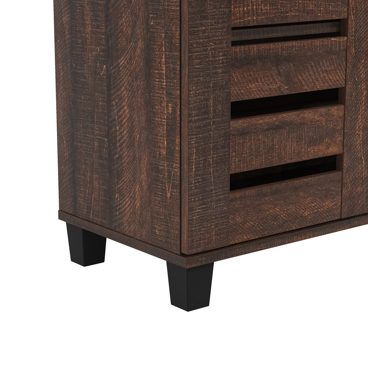 GALANO Shoe Storage Cabinet with Slatted Doors, 12-Pair Capacity