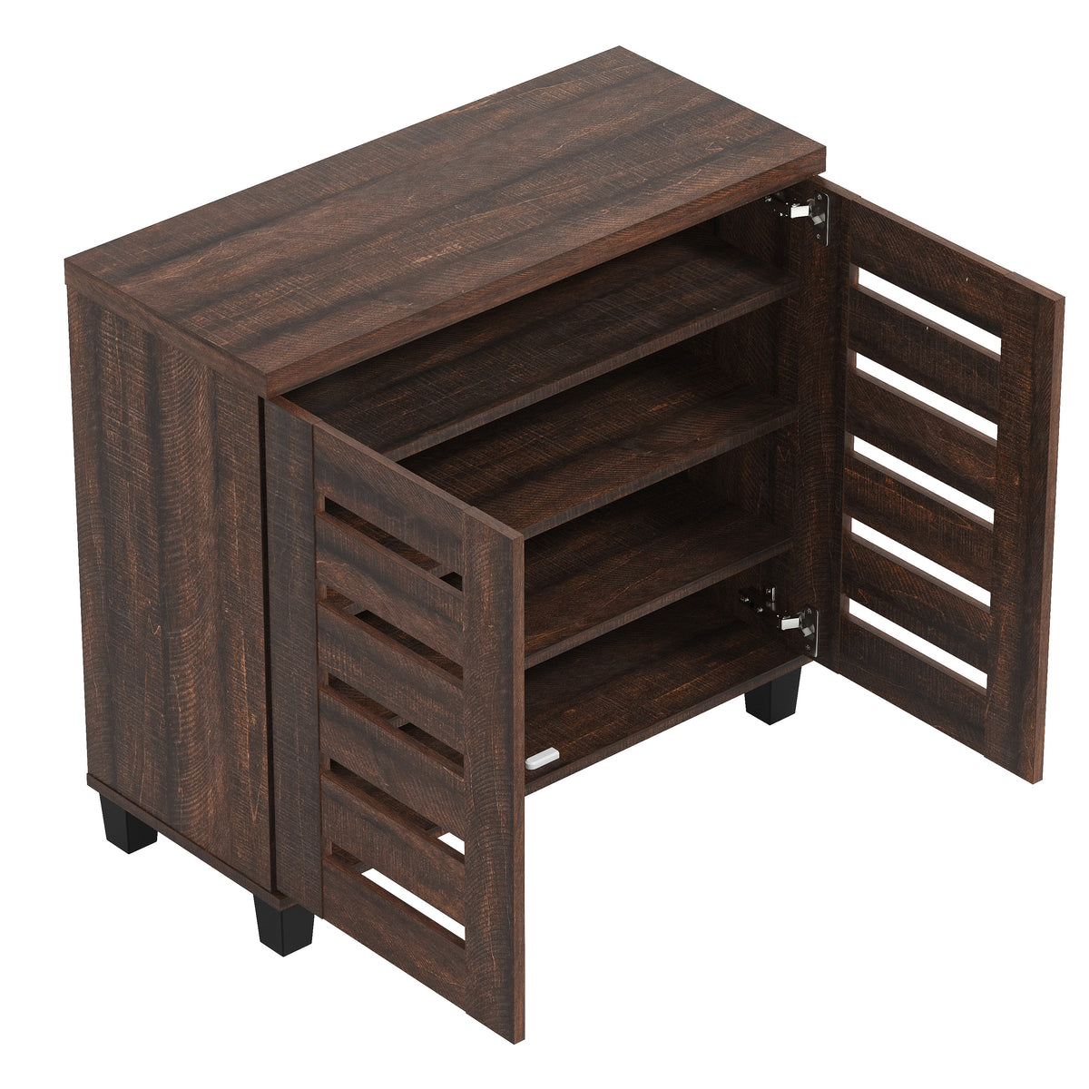 GALANO Shoe Storage Cabinet with Slatted Doors, 12-Pair Capacity