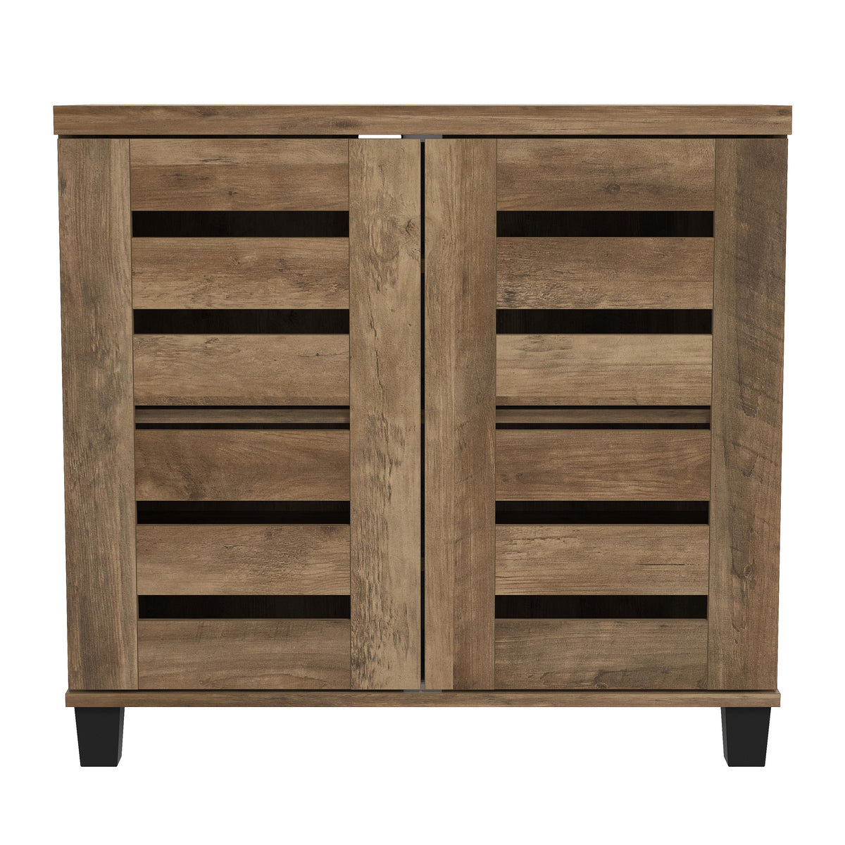 GALANO Shoe Storage Cabinet with Slatted Doors, 12-Pair Capacity