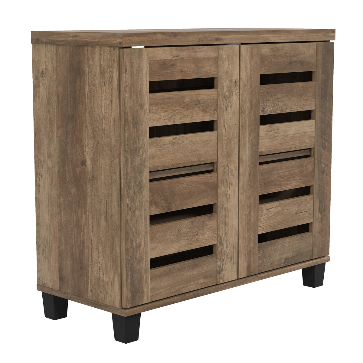 GALANO Shoe Storage Cabinet with Slatted Doors, 12-Pair Capacity