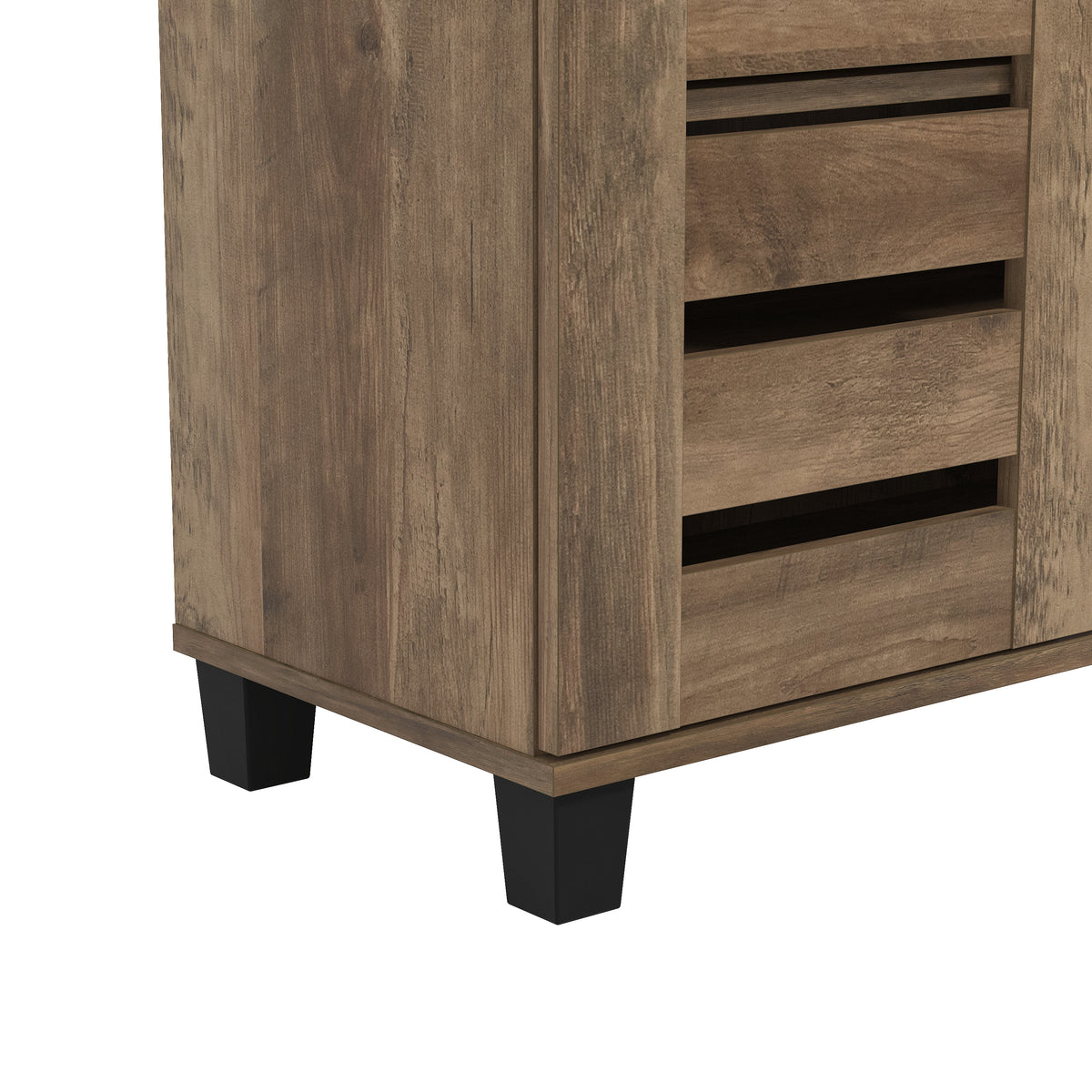 GALANO Shoe Storage Cabinet with Slatted Doors, 12-Pair Capacity