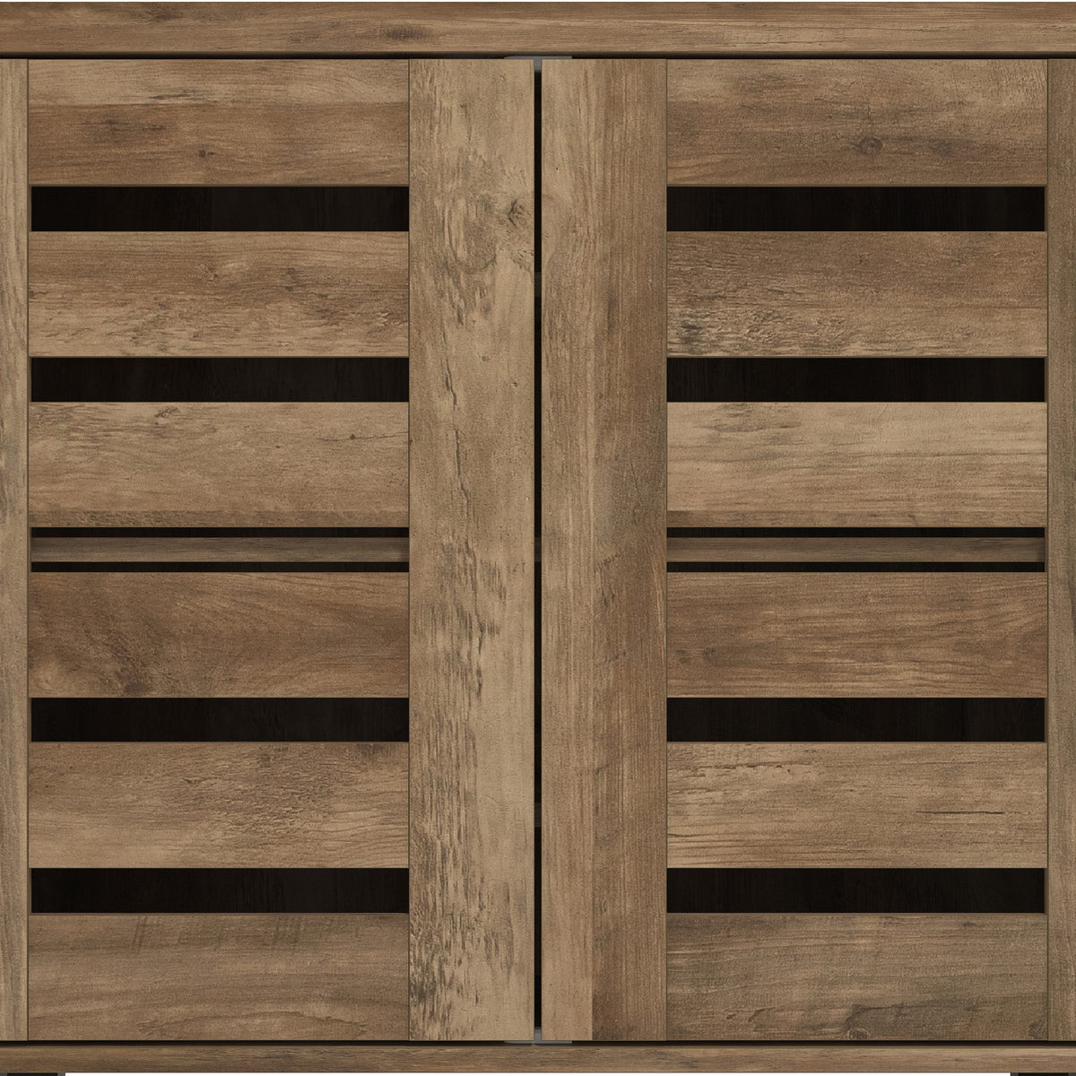 GALANO Shoe Storage Cabinet with Slatted Doors, 12-Pair Capacity
