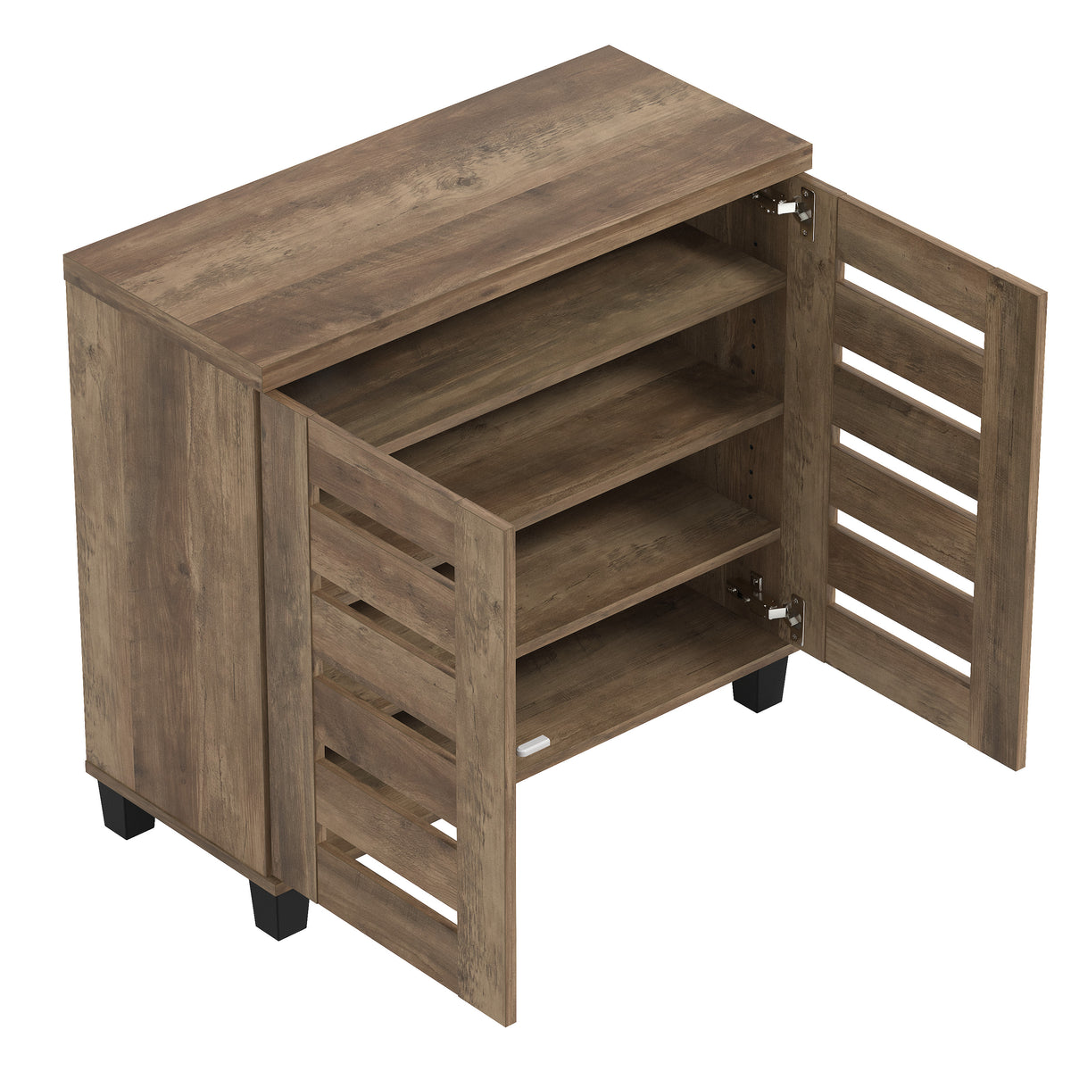 GALANO Shoe Storage Cabinet with Slatted Doors, 12-Pair Capacity